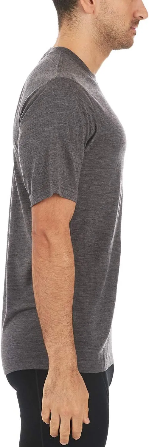 100% Merino Wool Men's Lightweight T-Shirt - Crew Neck Short Sleeve Shirt
