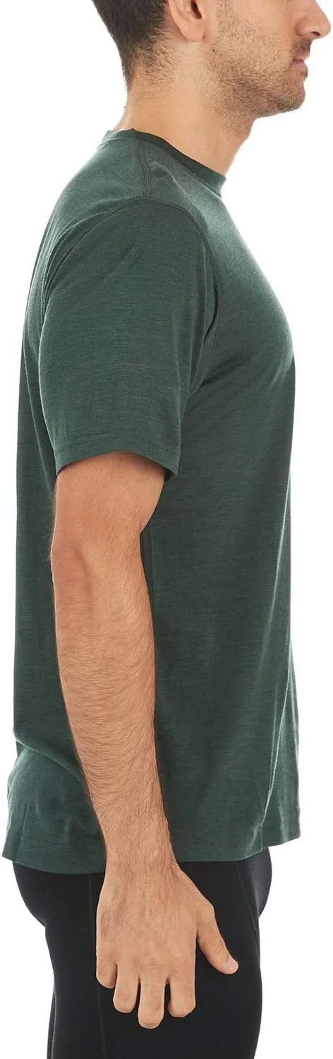 100% Merino Wool Men's Lightweight T-Shirt - Crew Neck Short Sleeve Shirt