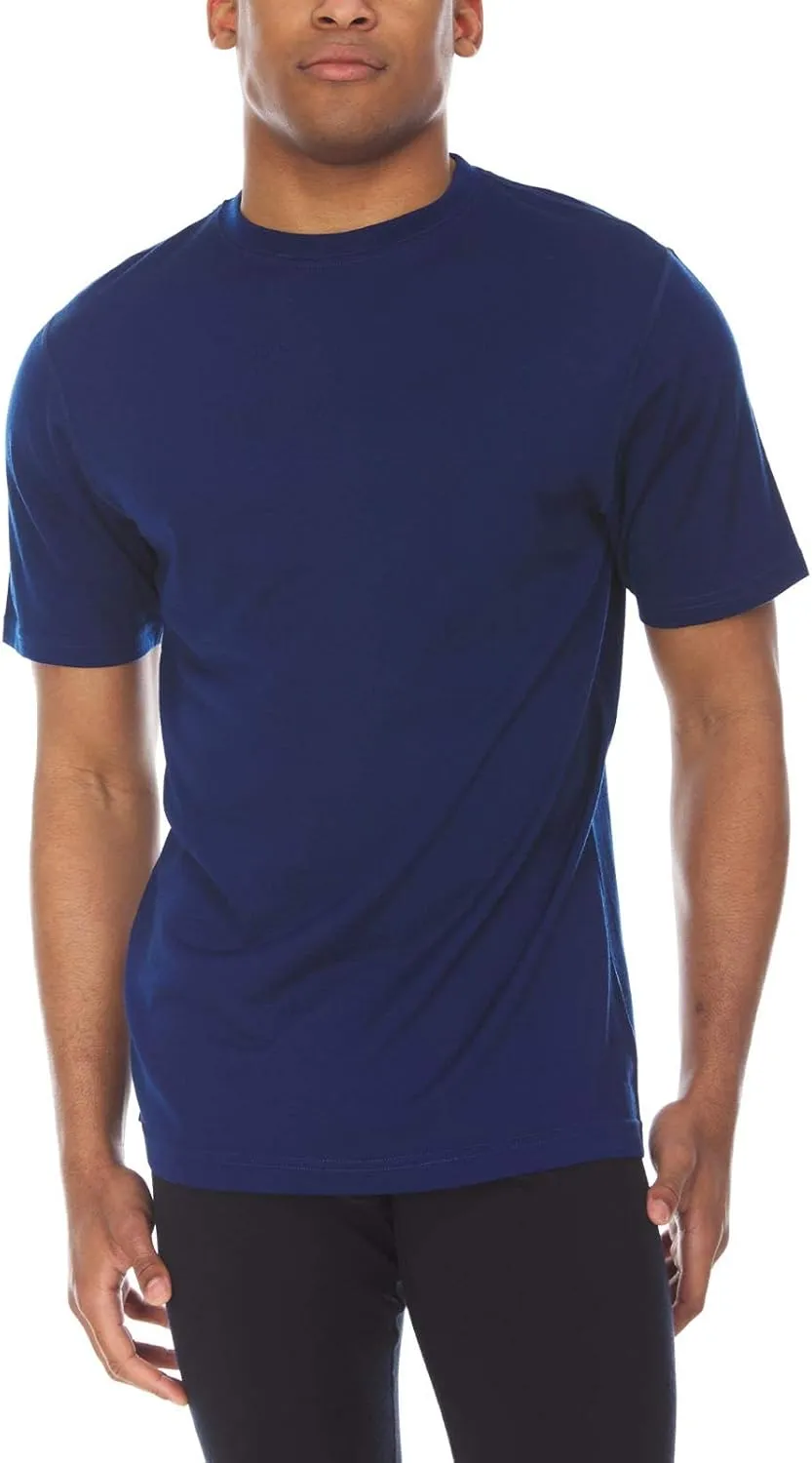 100% Merino Wool Men's Lightweight T-Shirt - Crew Neck Short Sleeve Shirt