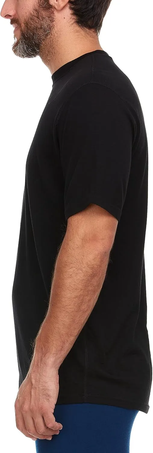 100% Merino Wool Men's Lightweight T-Shirt - Crew Neck Short Sleeve Shirt