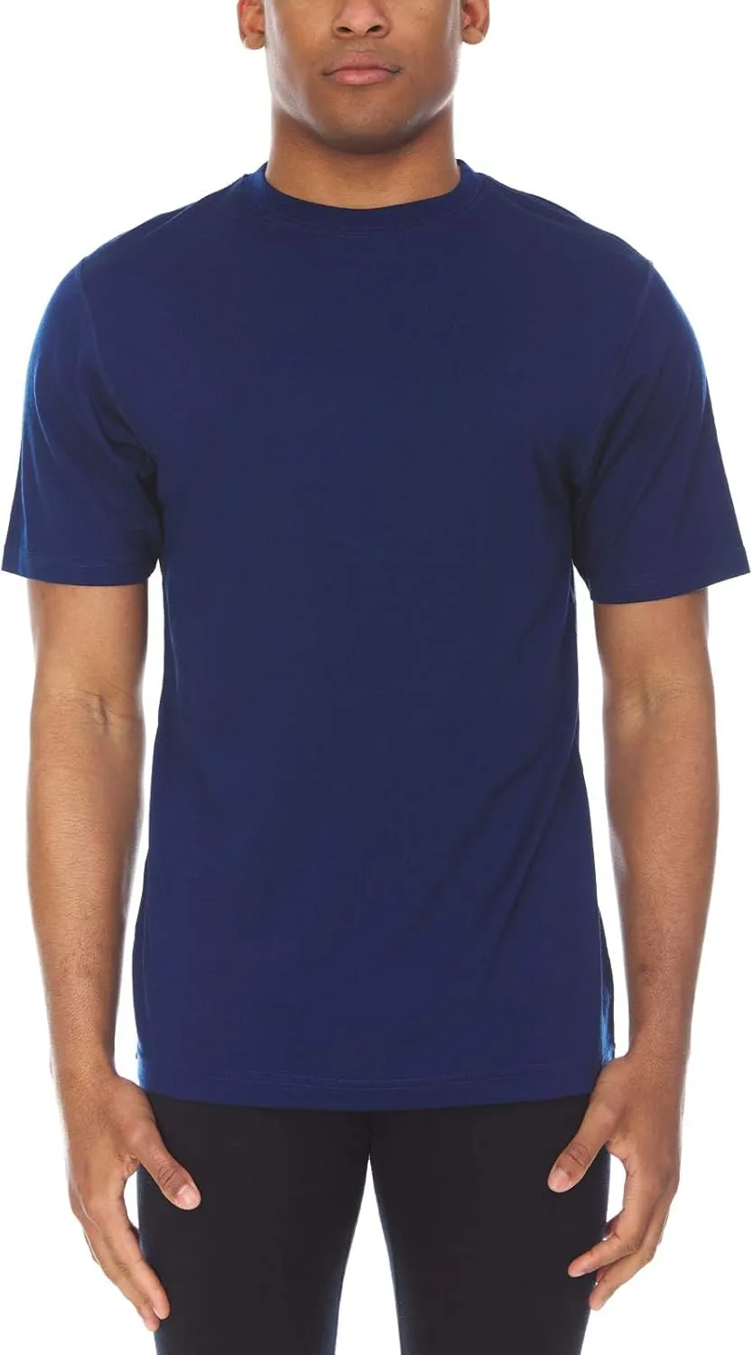 100% Merino Wool Men's Lightweight T-Shirt - Crew Neck Short Sleeve Shirt