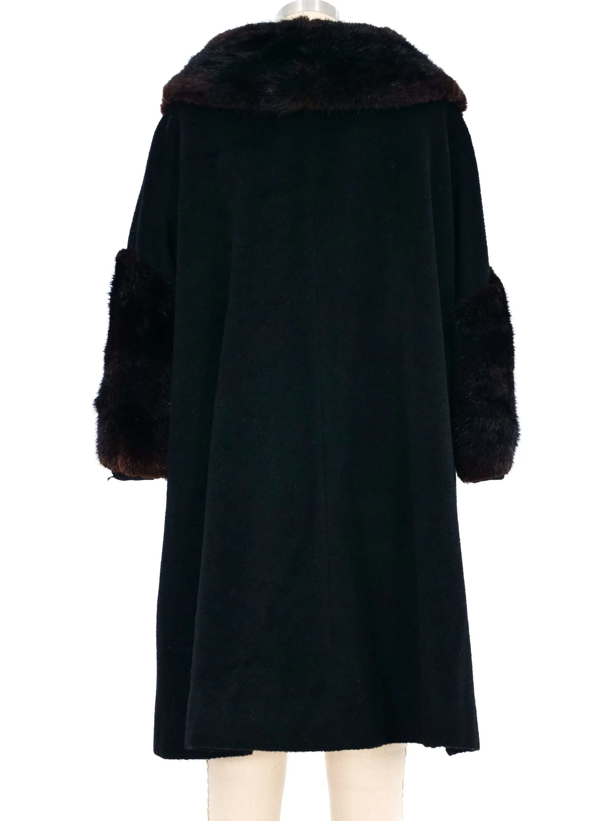 1950s Fur Trimmed Swing Coat