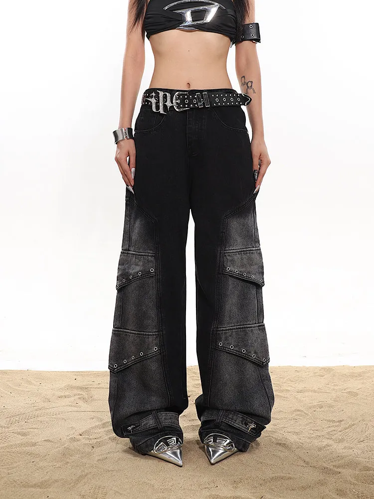 【23s December.】Deconstructed Patchwork Washed Distressed Jeans