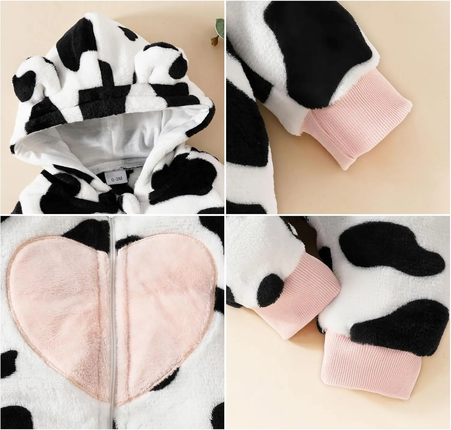 AMAWMW Newborn Baby Girl Winter Outfit Hooded Jumpsuit Infant One Piece Romper Baby Warm Snowsuit Clothes Gifts Set