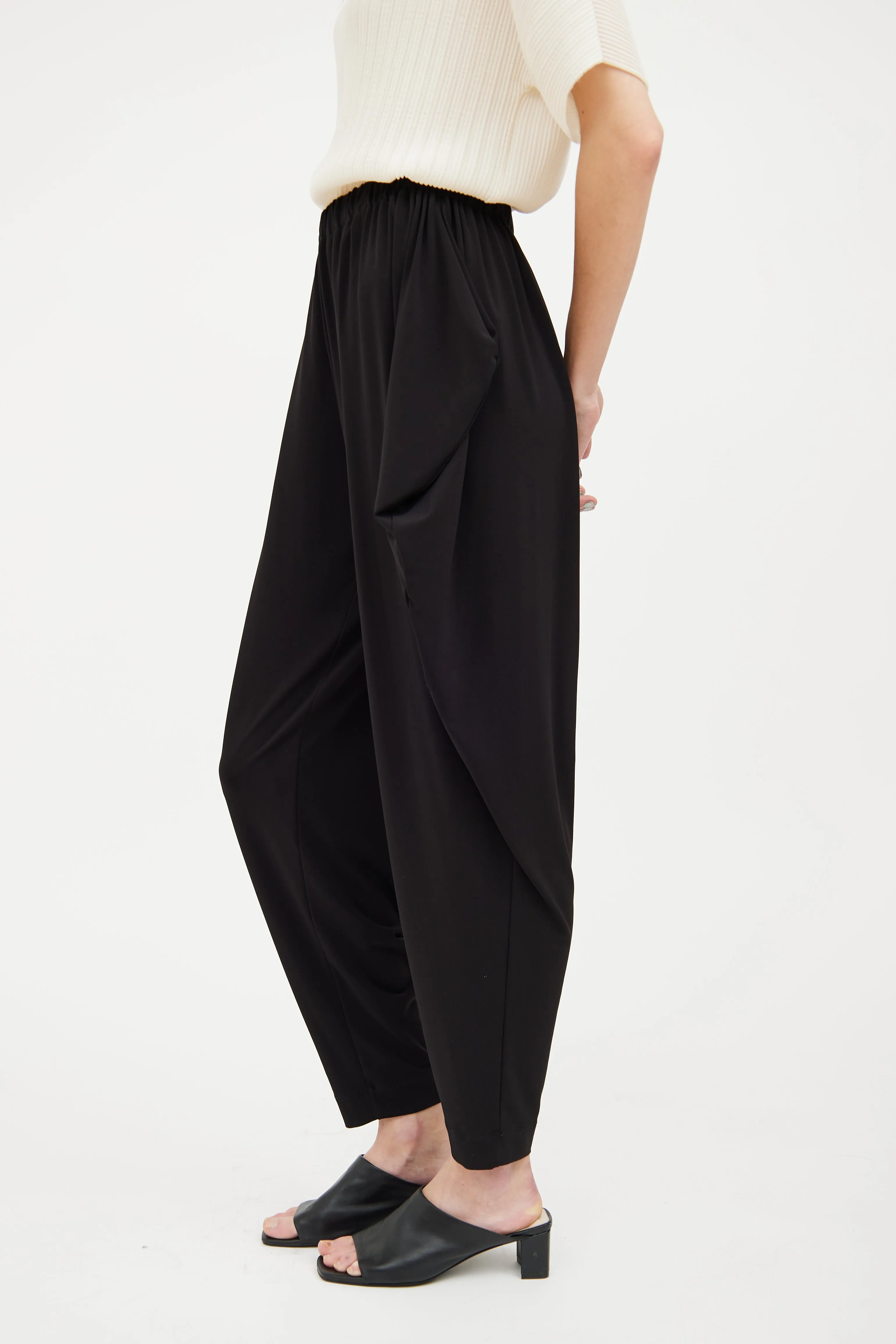 Black Draped Pant