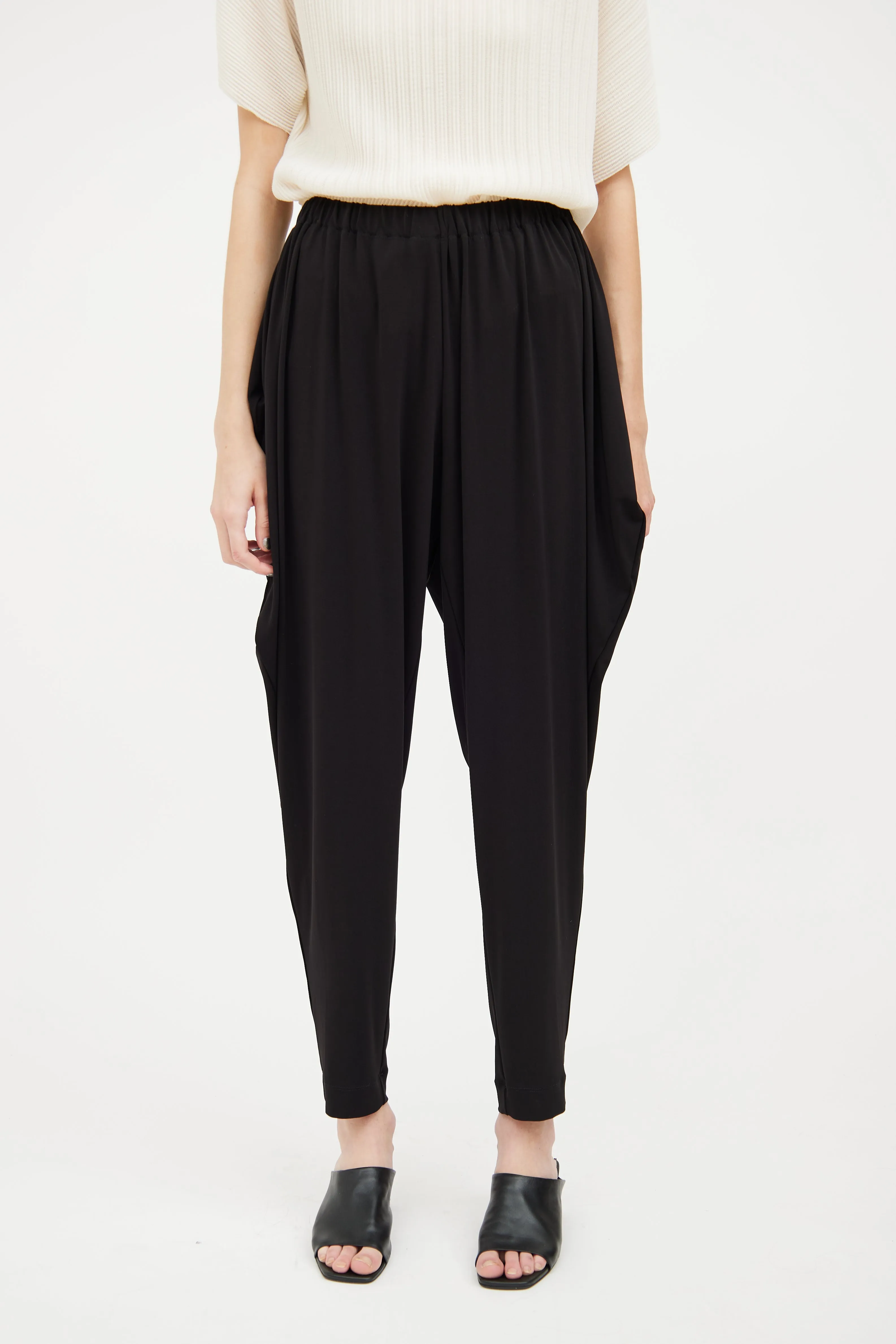 Black Draped Pant