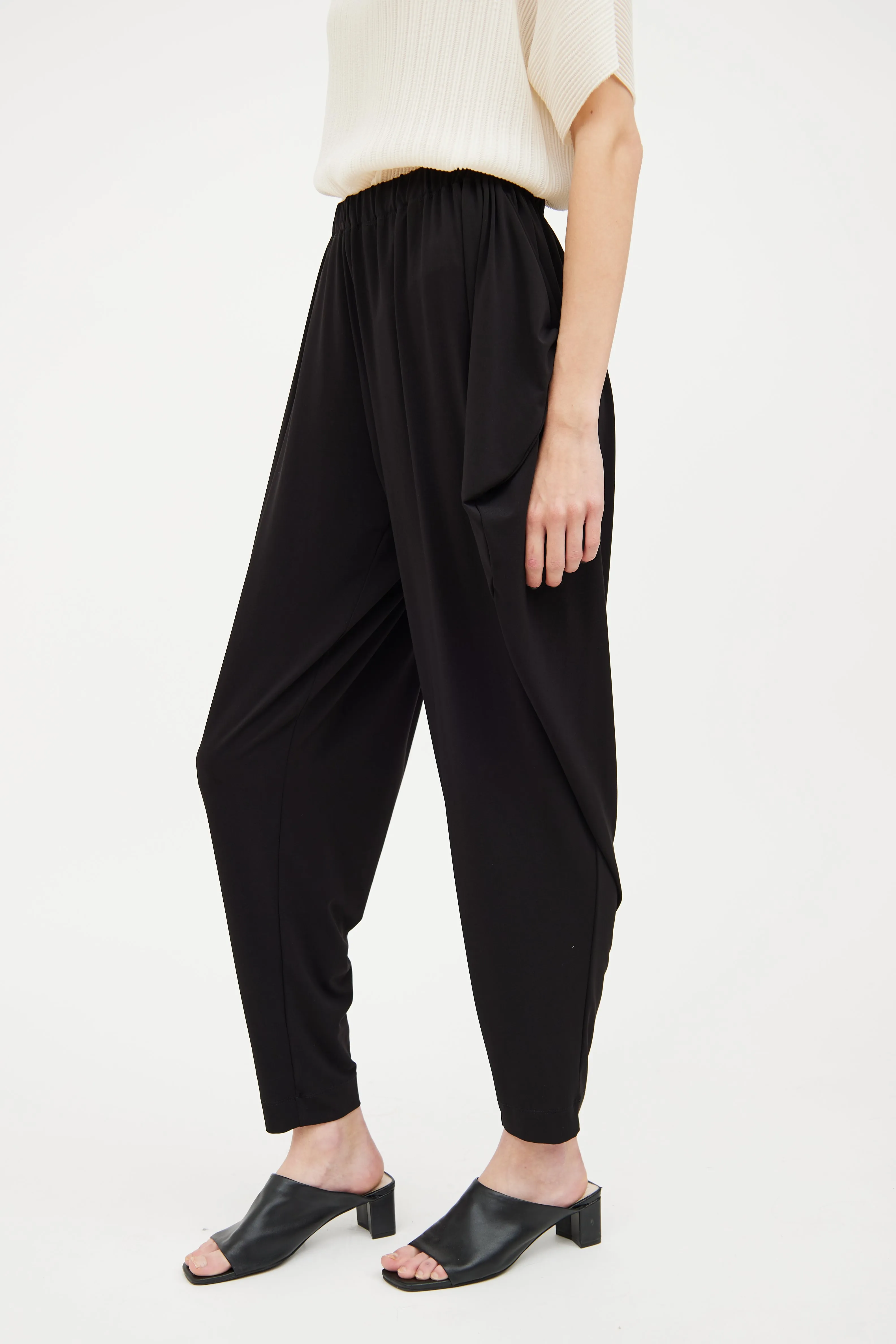 Black Draped Pant