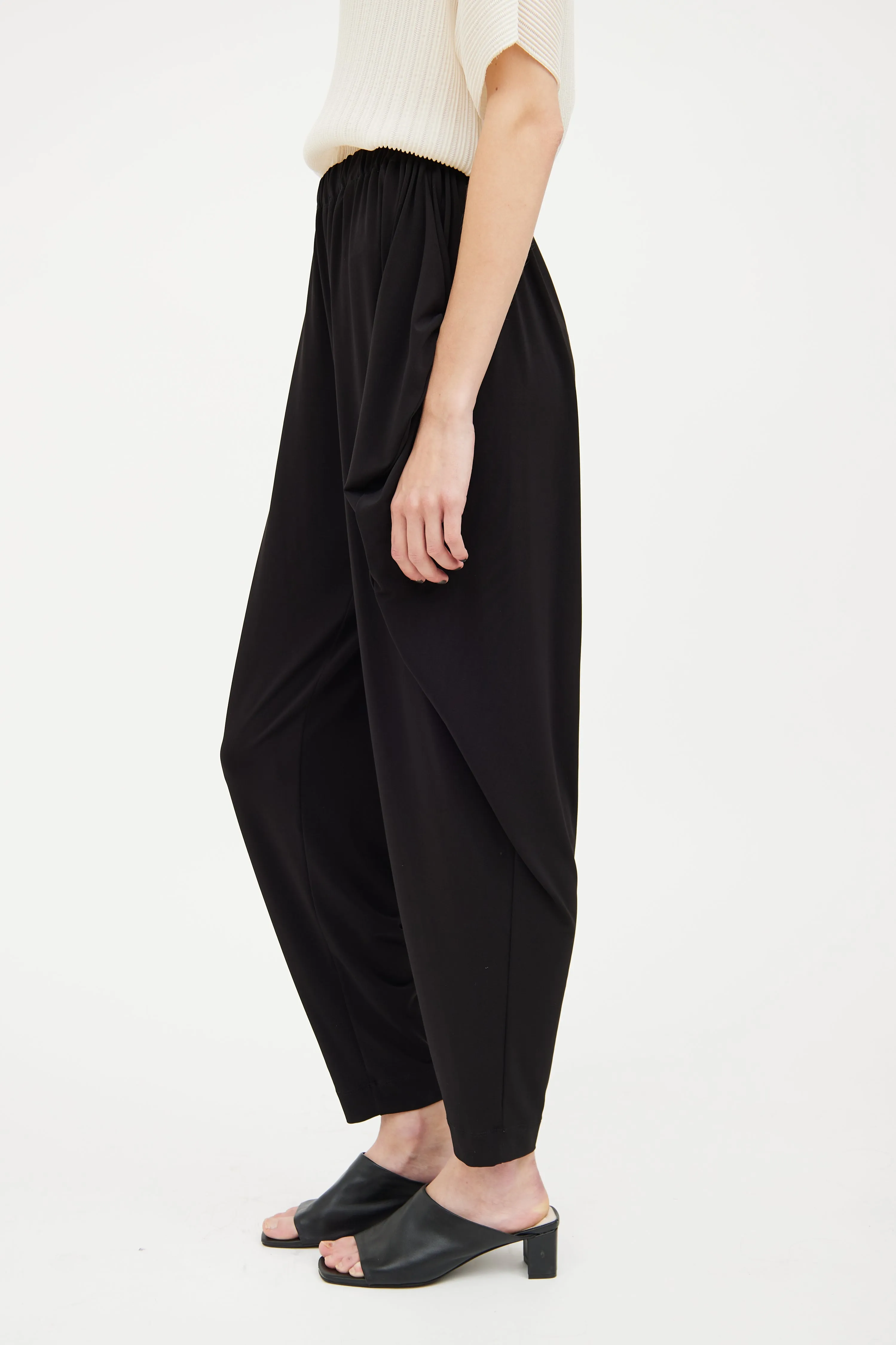 Black Draped Pant