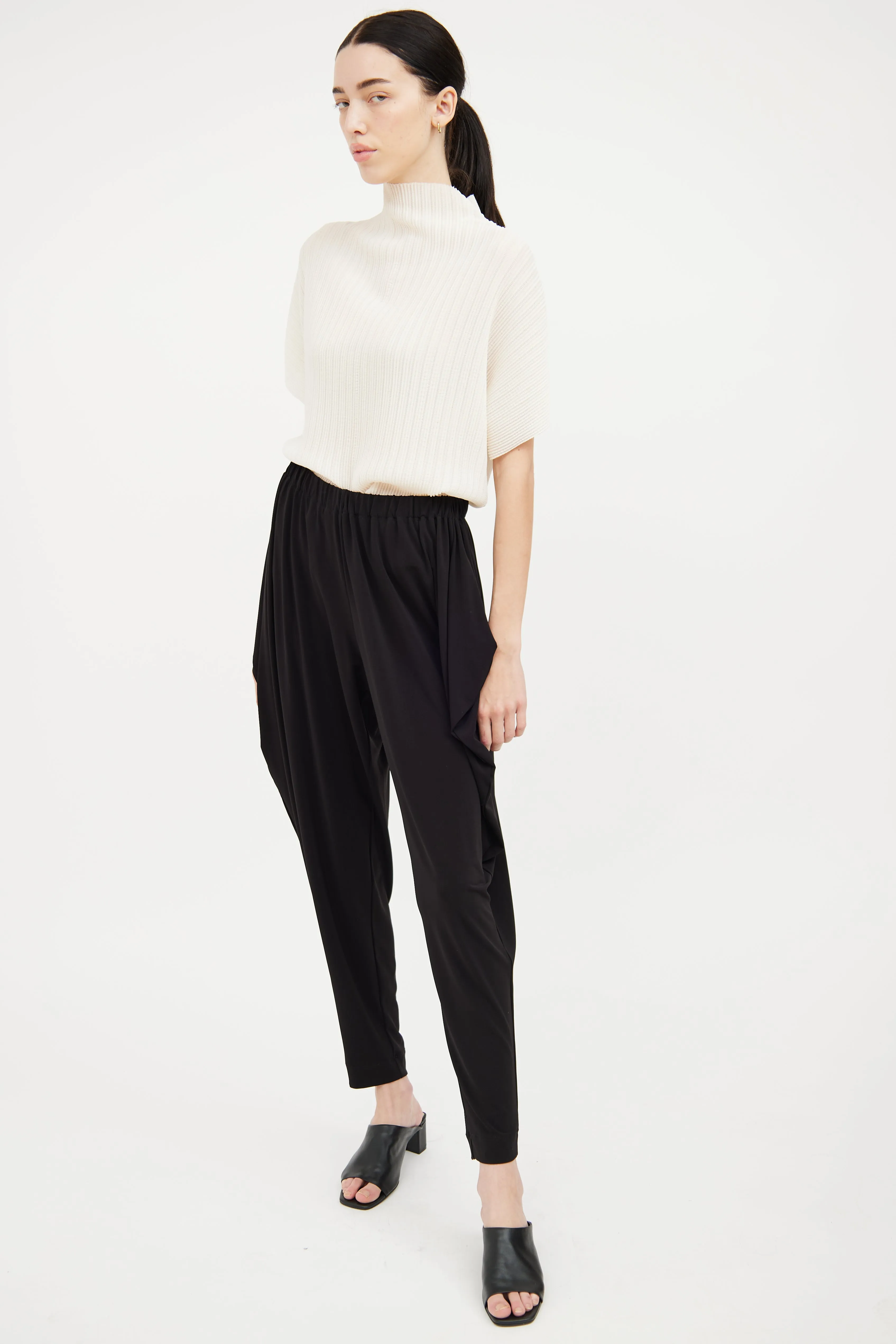 Black Draped Pant