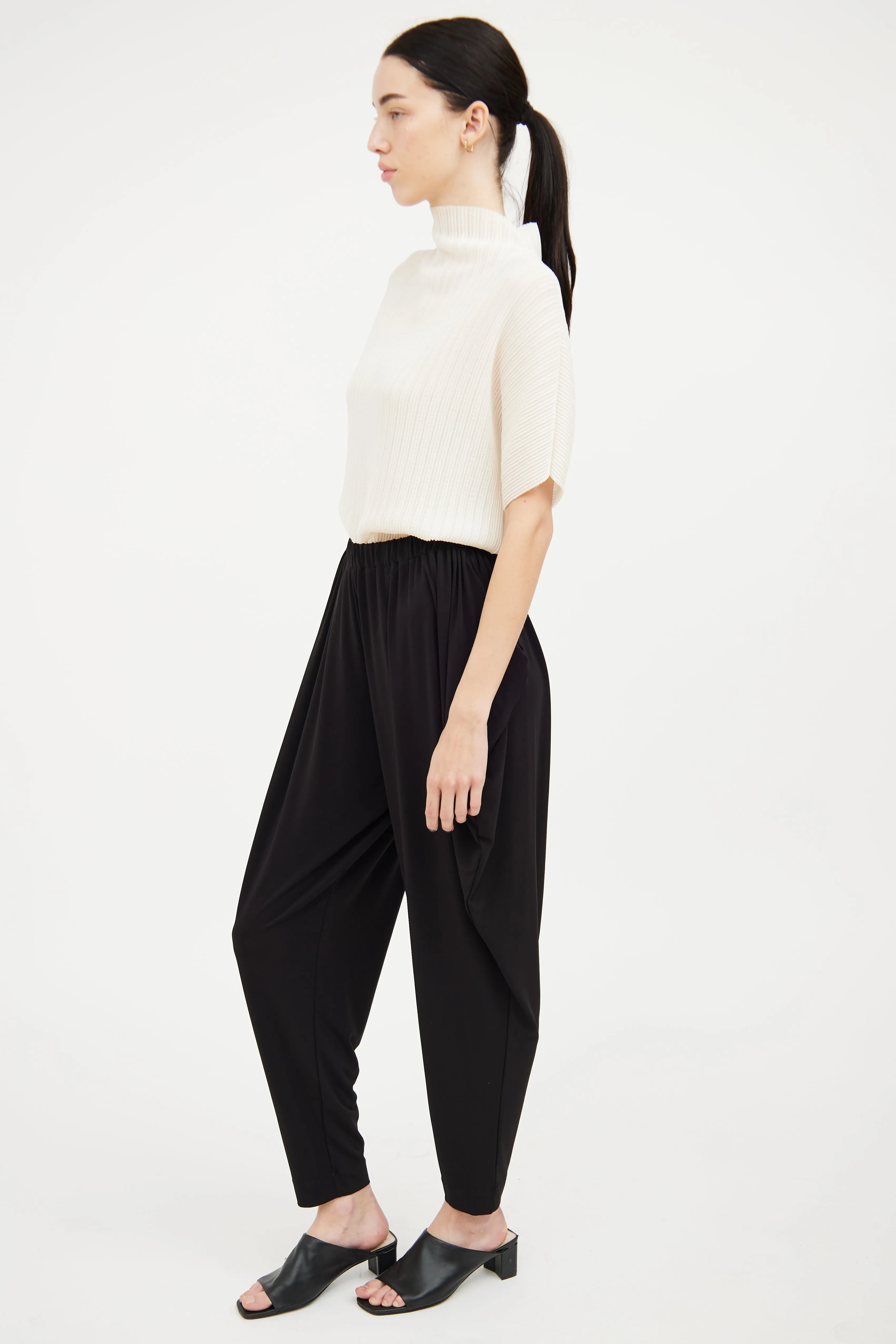 Black Draped Pant
