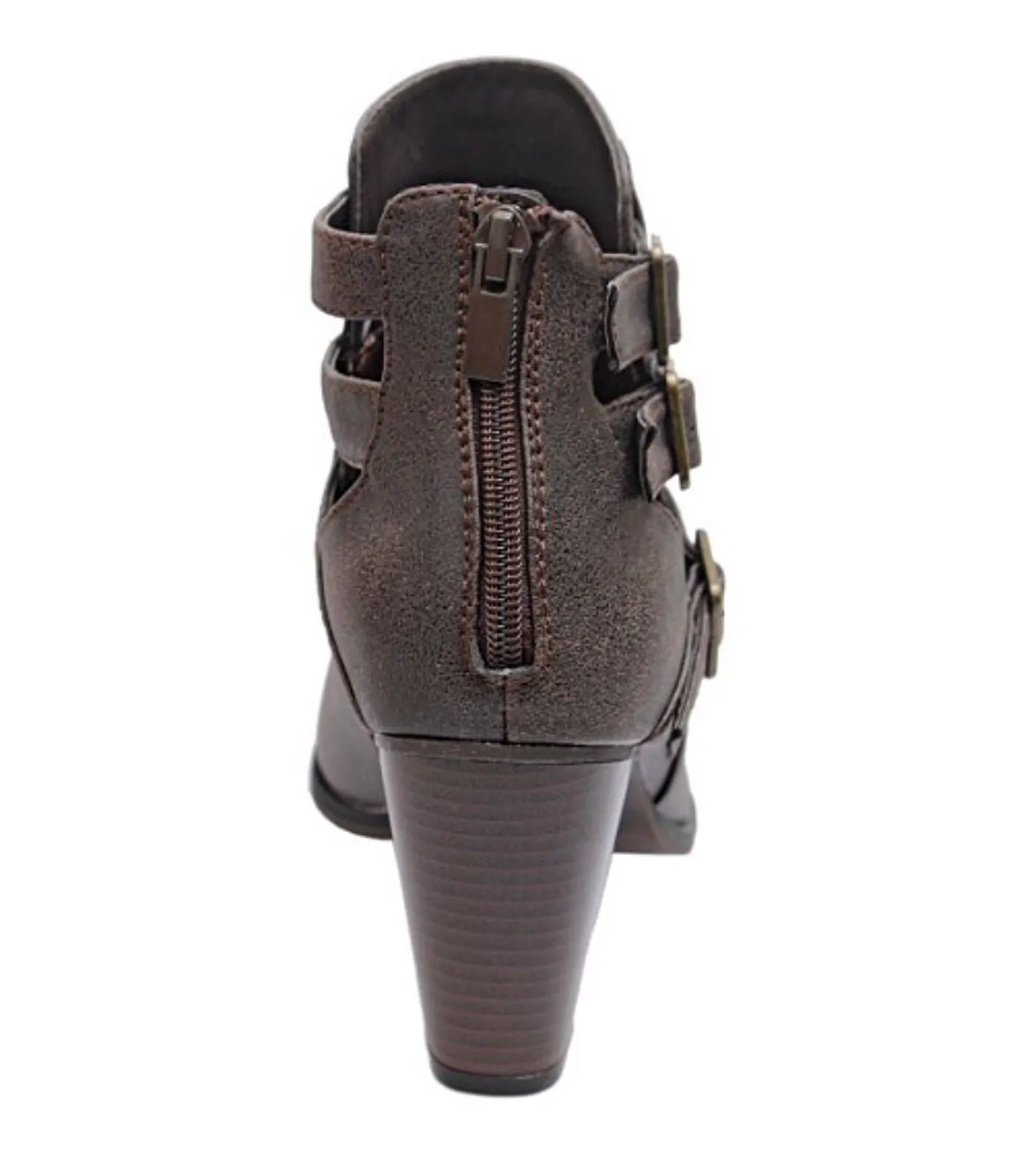 Buckle Ankle Boots - Brown