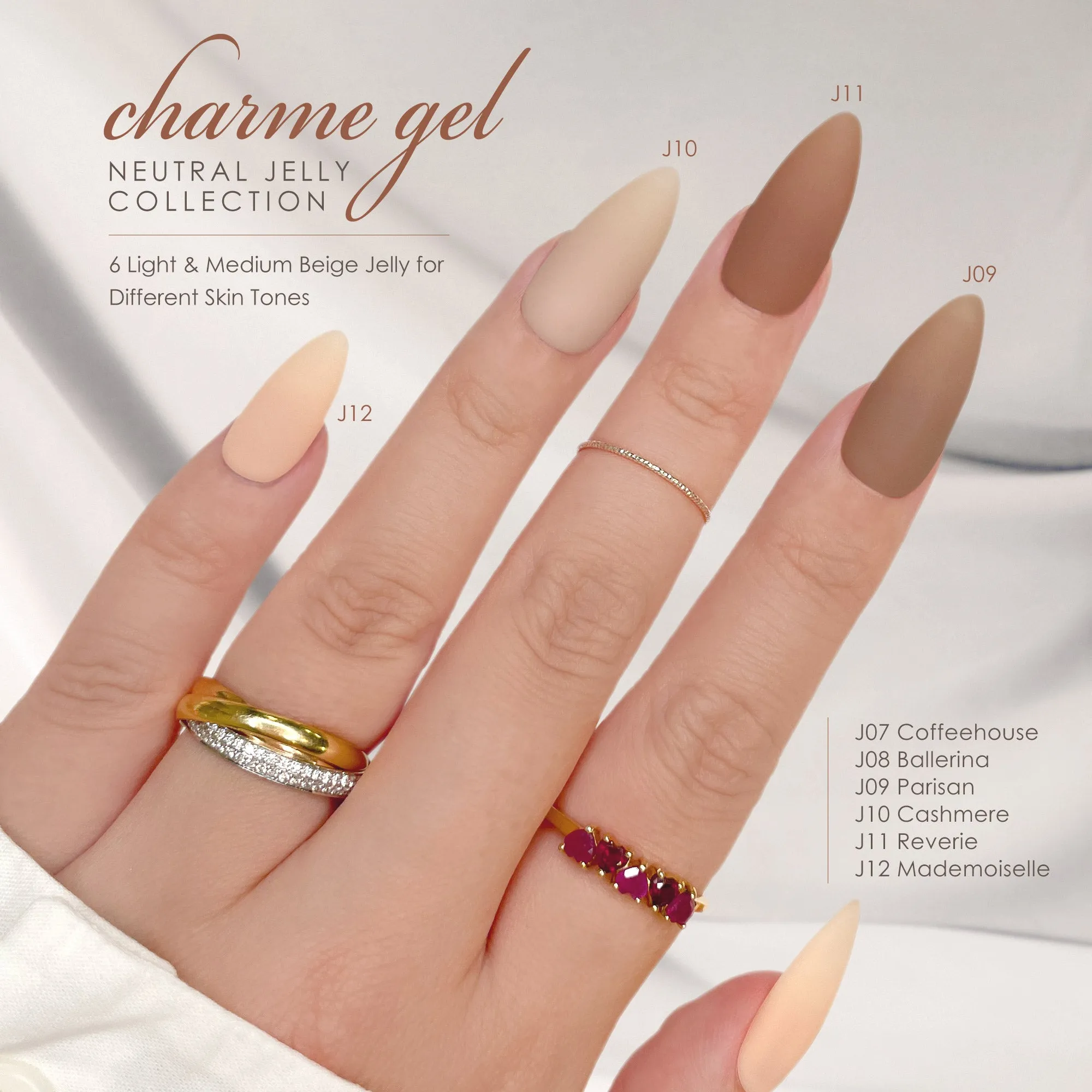 Charme Gel Neutral Jelly Collection / 6 Colors
