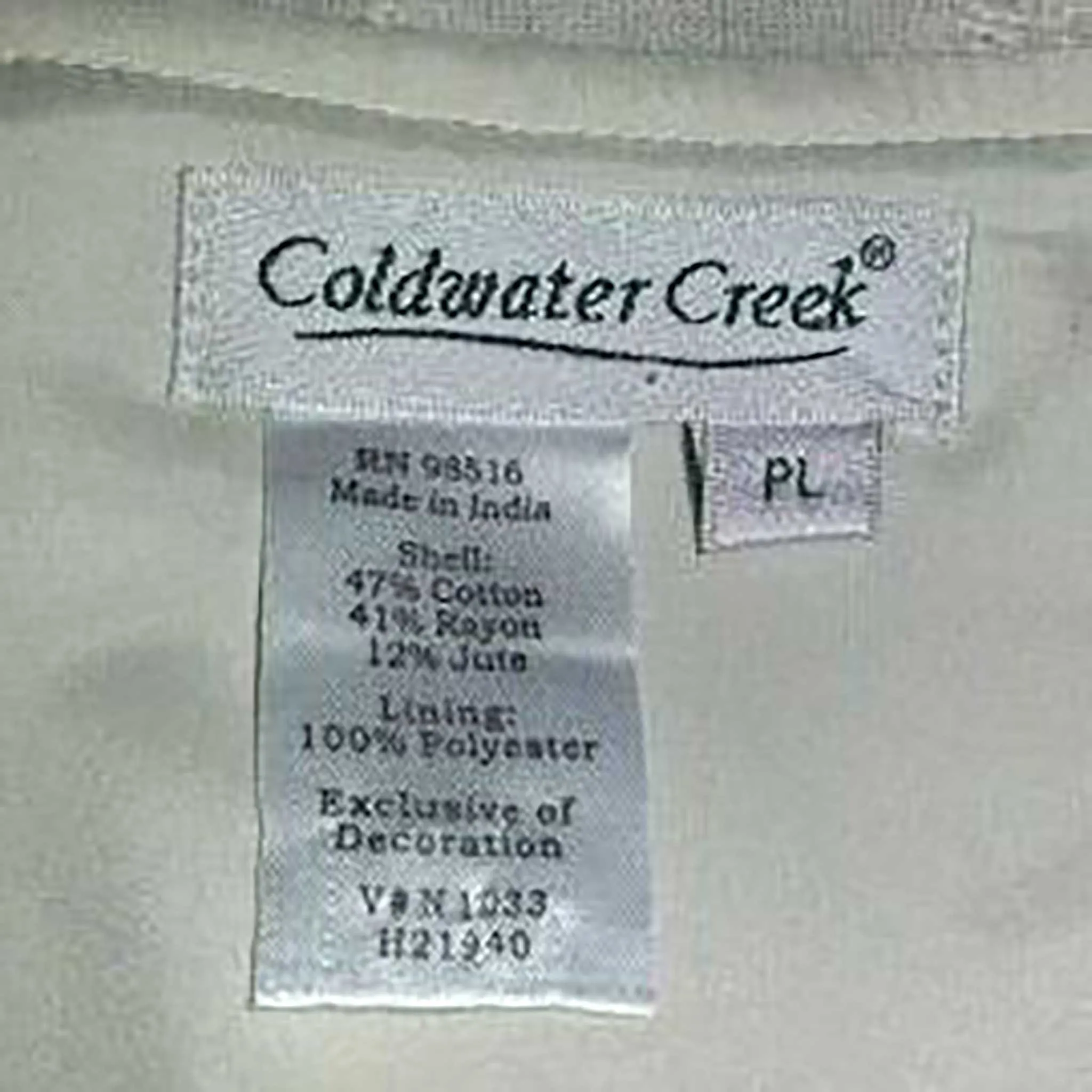 Coldwater Creek Cream Embroidered and Beaded Blazer, Women's Petite Large