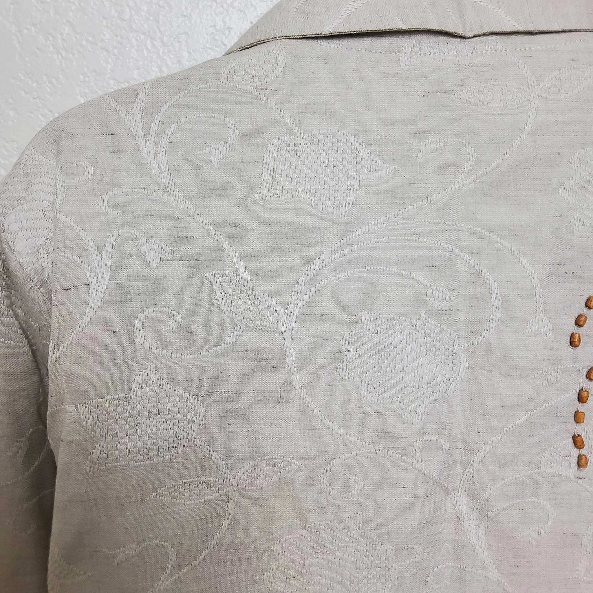 Coldwater Creek Cream Embroidered and Beaded Blazer, Women's Petite Large
