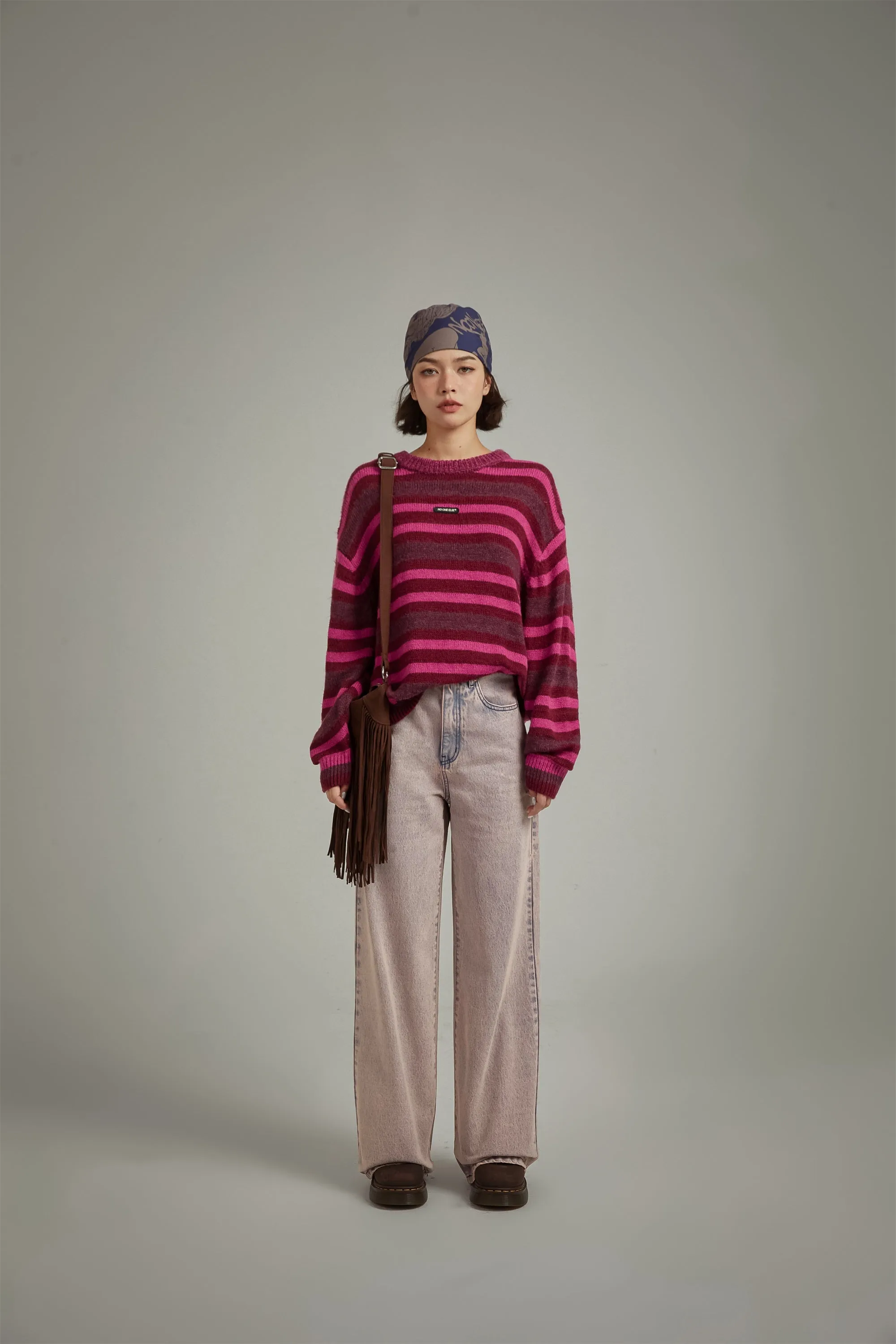 Color Washed Wide Jeans