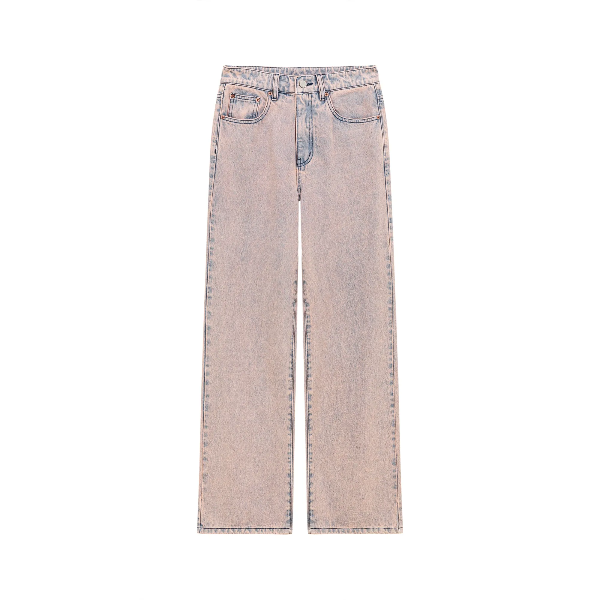 Color Washed Wide Jeans