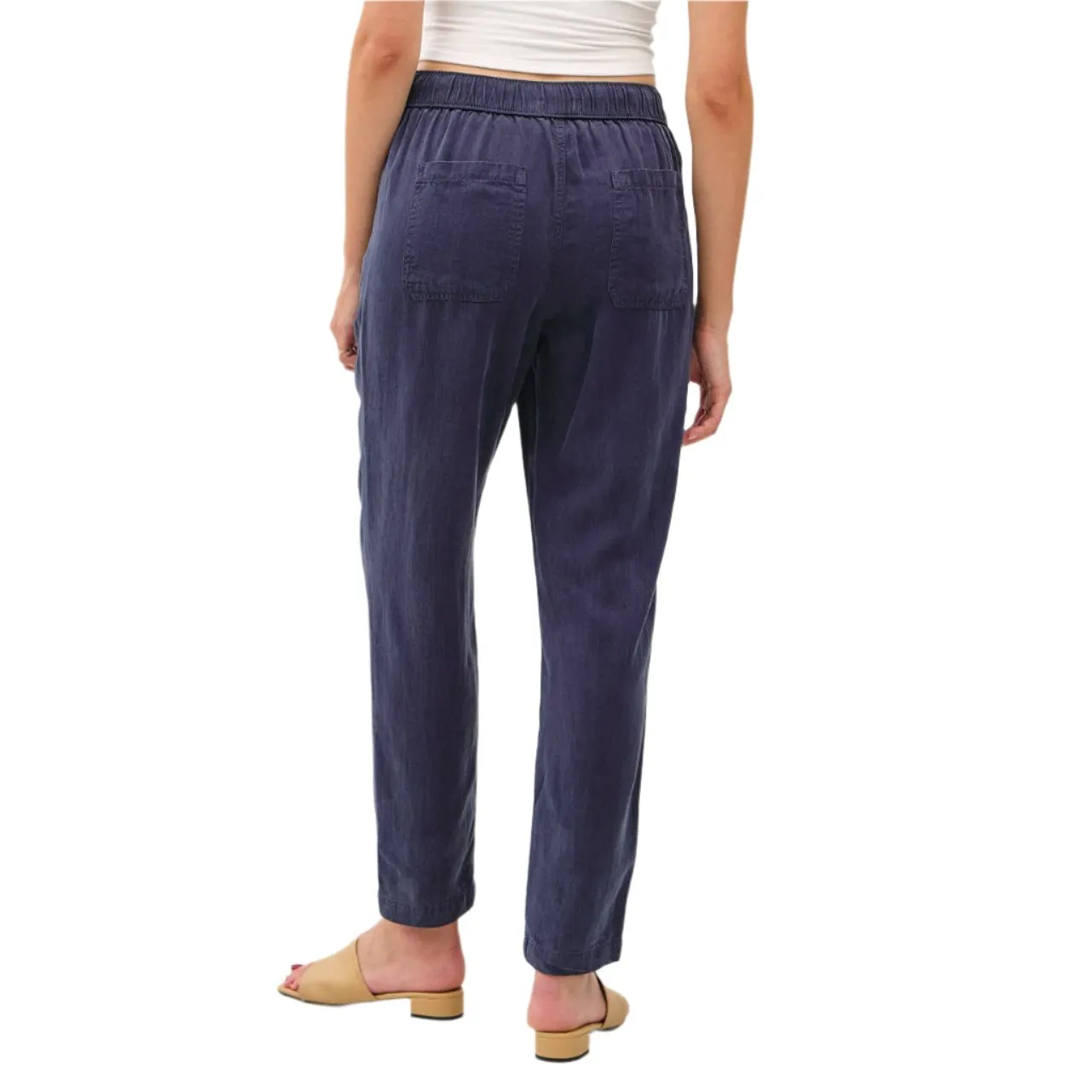 Dark Denim Tencel Tapered Pants