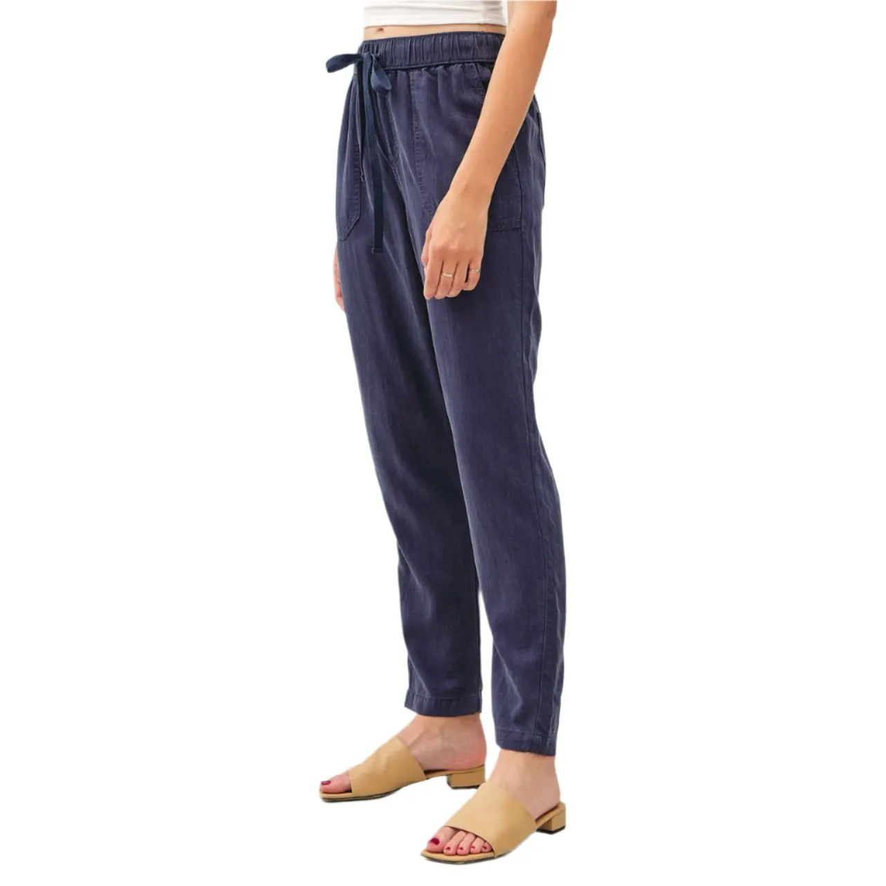 Dark Denim Tencel Tapered Pants