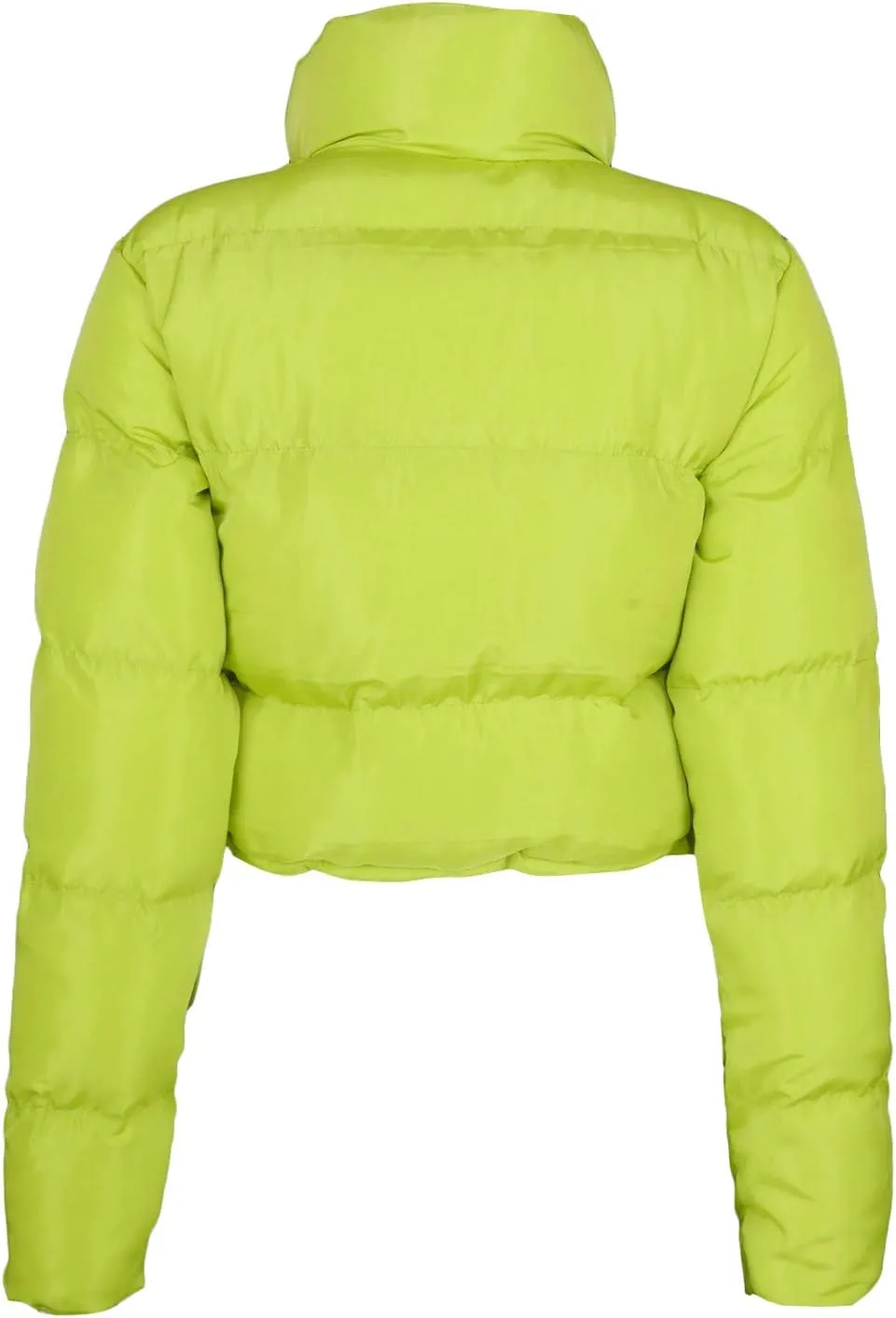 DASAYO Women's Stand Neck Puffy Quilted Jacket Thicken Bubble Puffer Padded Full Zip Waist Drawcord Short Down Coats