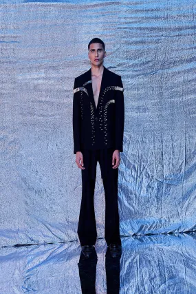 Deco Arched Embroidered Blazer
