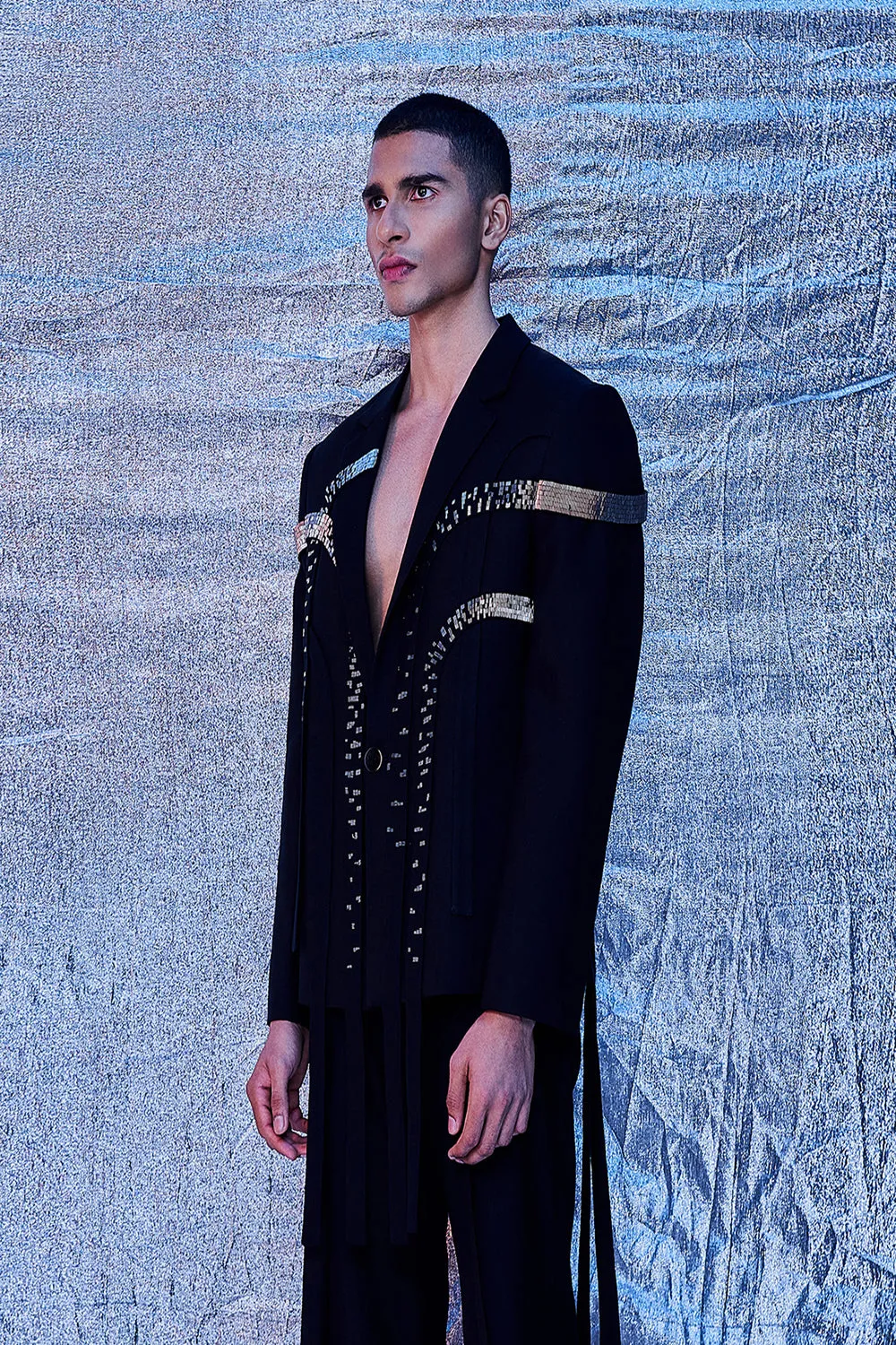 Deco Arched Embroidered Blazer
