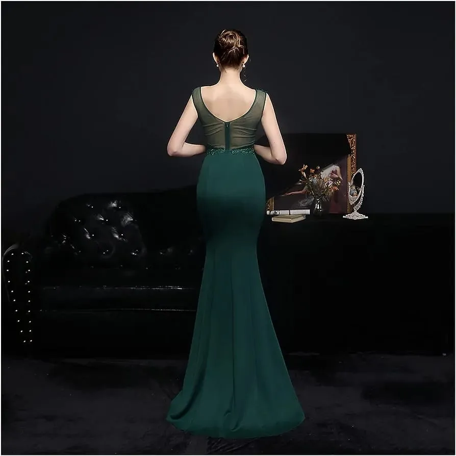 Diamante lace evening dress