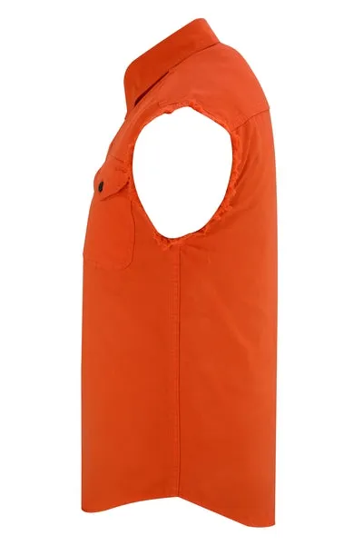 DM6003 Men’s Orange Lightweight Sleeveless Denim Shirt