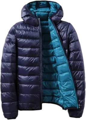 Dninmim Women's Ultra Light White Duck Down Jacket Double Sided Slim Coat Winter Puffer Coat Outerwear
