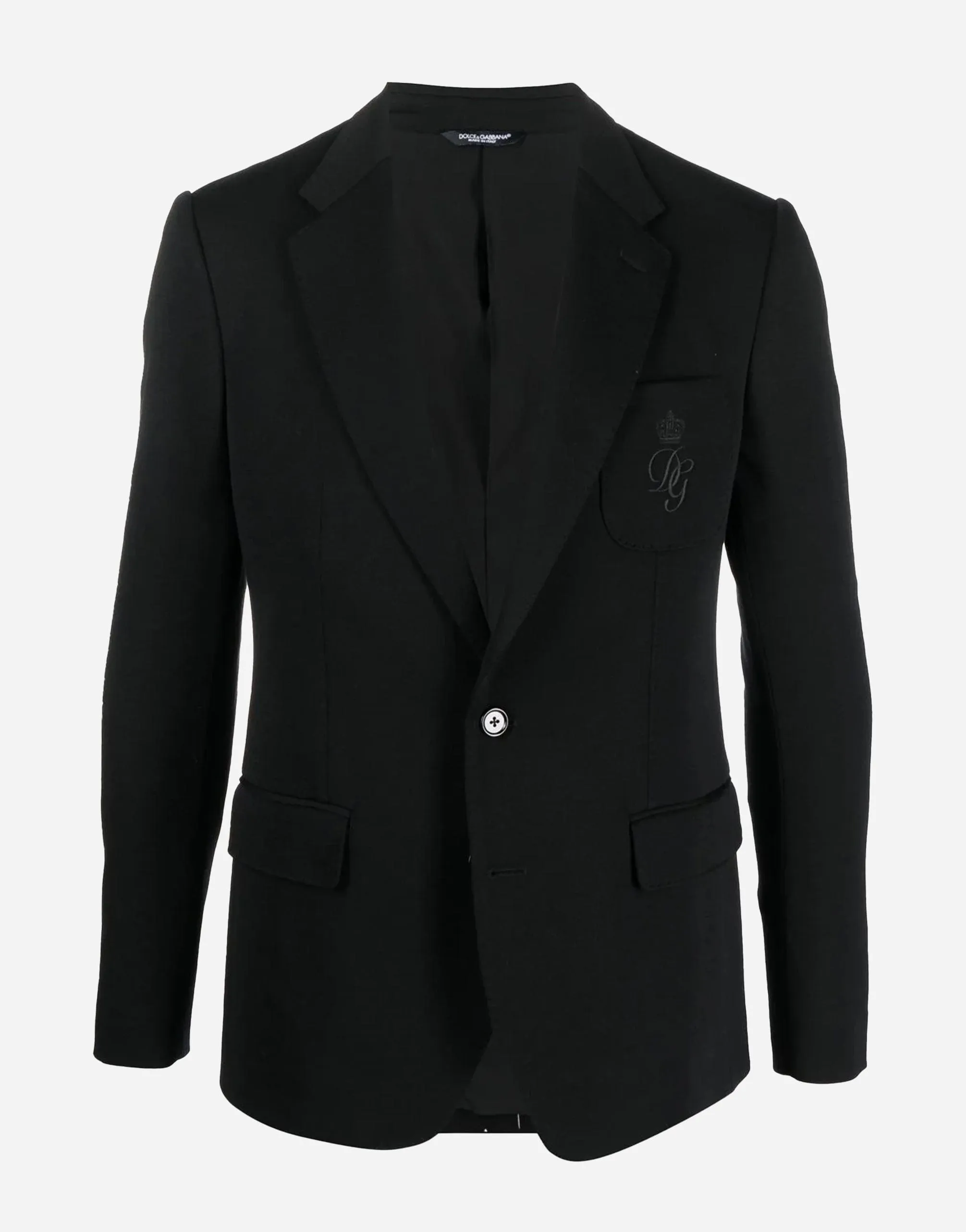 Embroidered Logo Wool Blazer