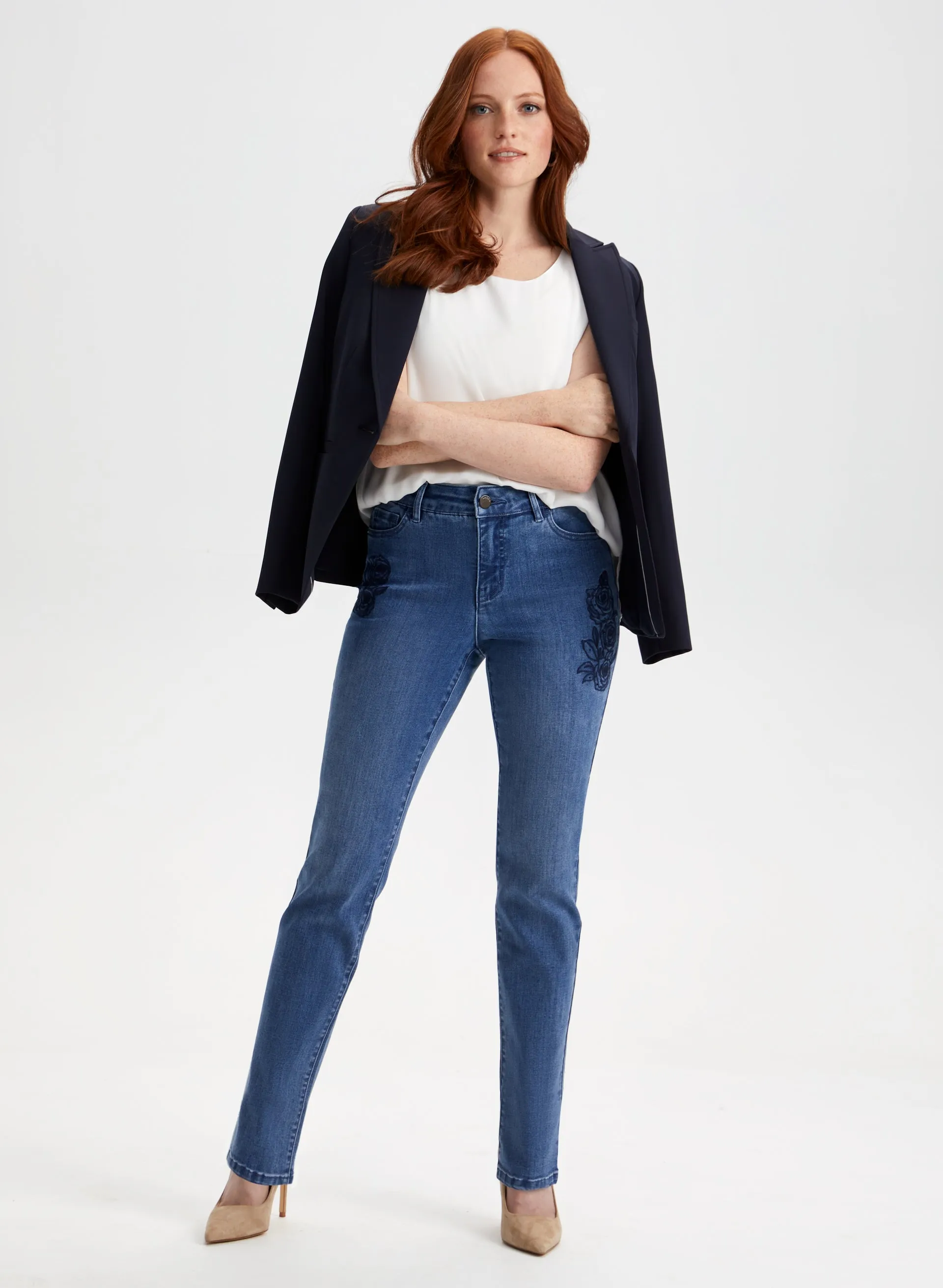 Floral Embroidered Jeans