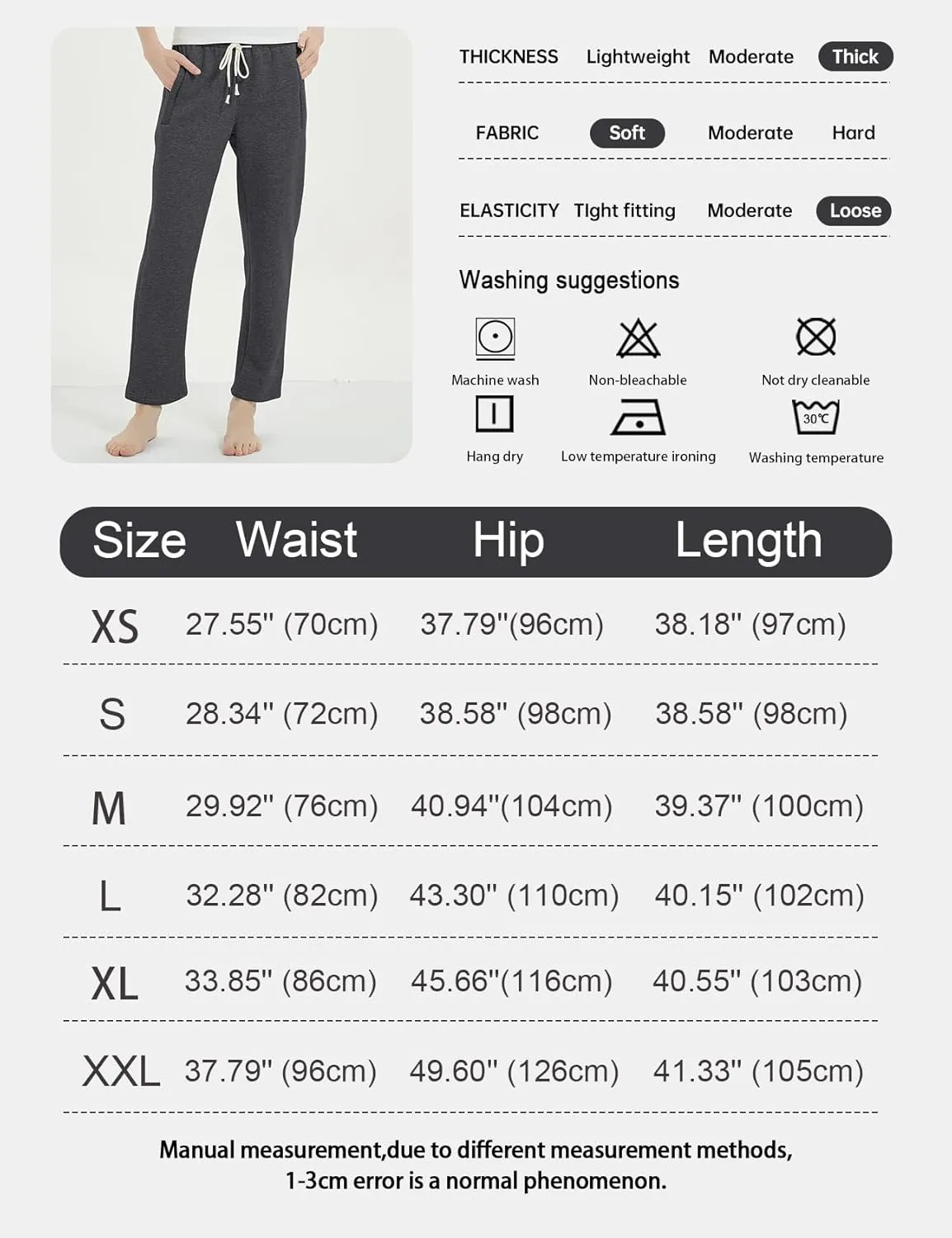 Gihuo Women's Sherpa Lined Sweatpants Winter Warm Fleece Lined Sweatpants with Pockets Fleece Jogger Pants