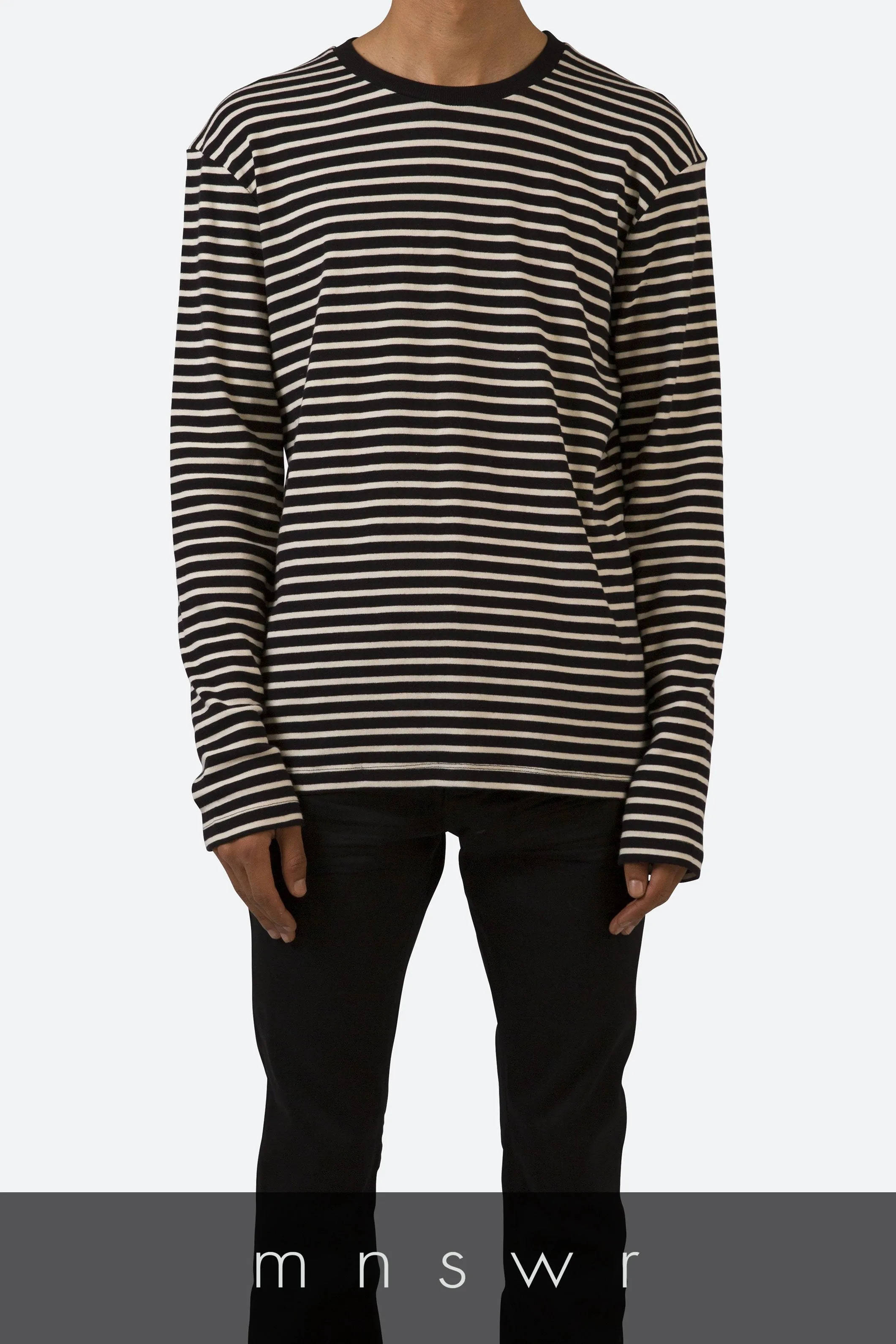 Heavy Striped L/S Tee - Black/White