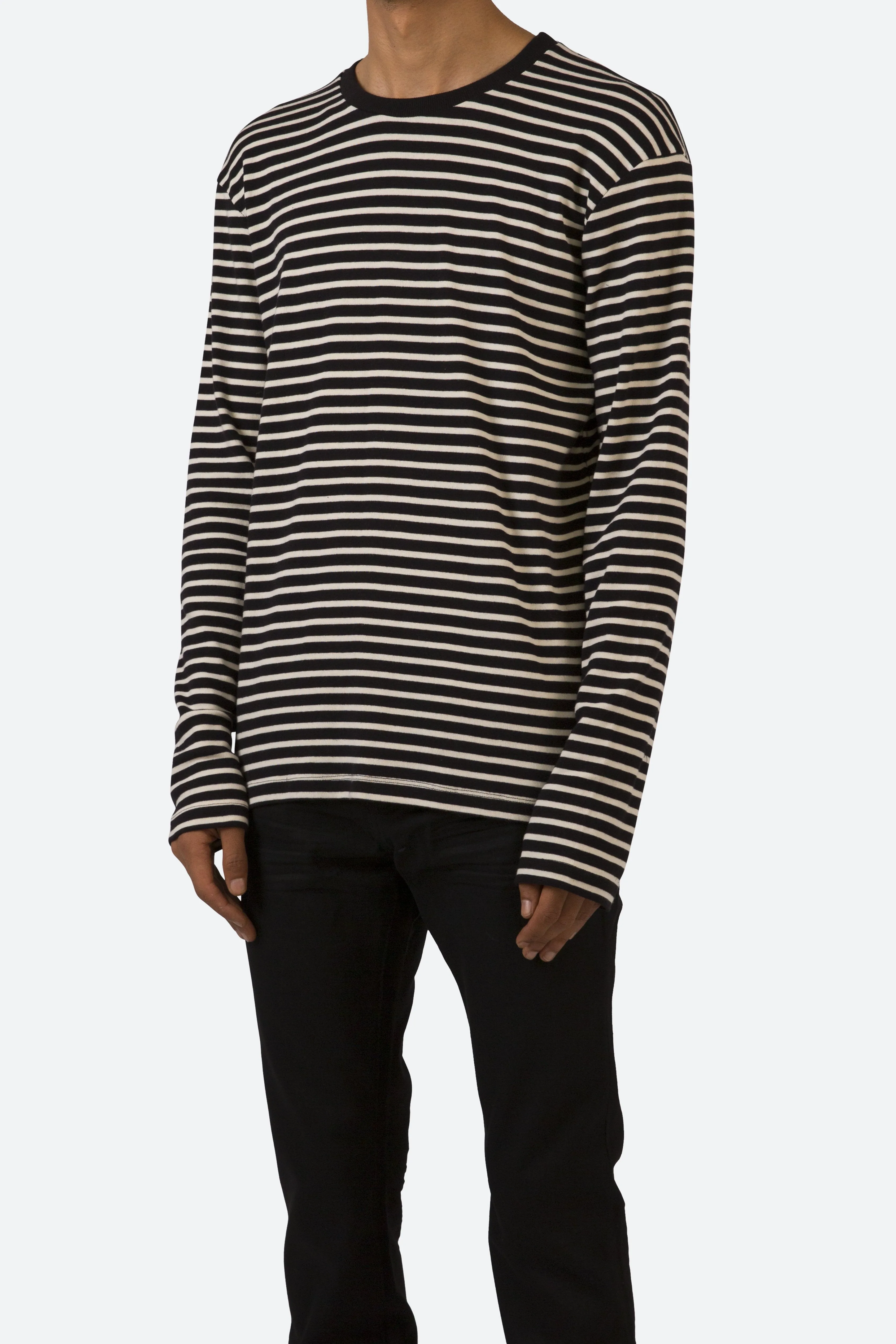 Heavy Striped L/S Tee - Black/White
