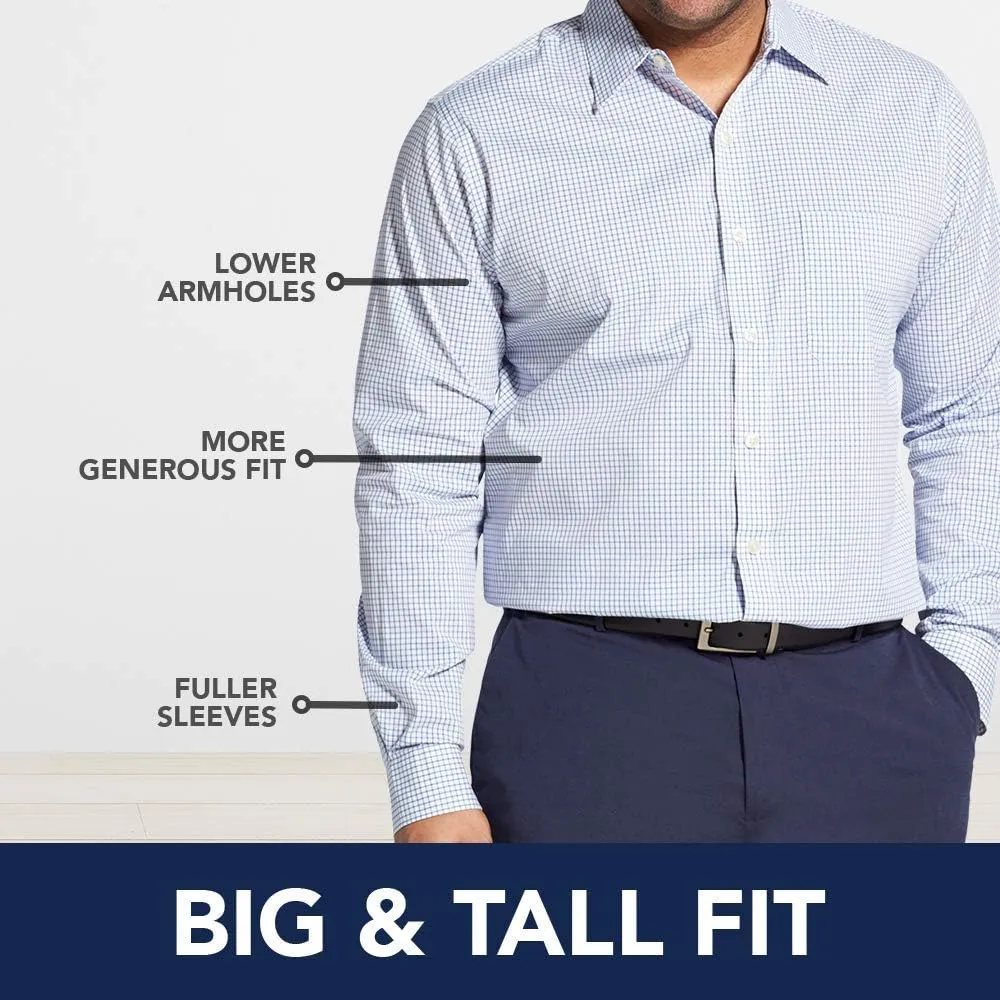 IZOD Men's Big and Tall Button Down Long Sleeve Performance Solid Shirt (Discontinued)