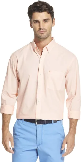 IZOD Men's Big and Tall Button Down Long Sleeve Performance Solid Shirt (Discontinued)