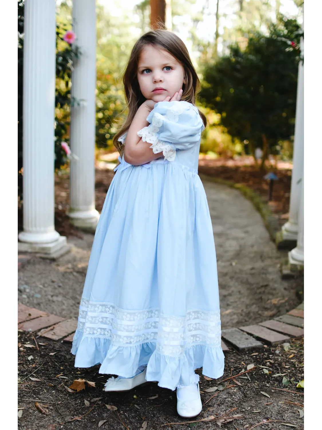 JannyBB Vintage Blue Elegant Heirloom Dress
