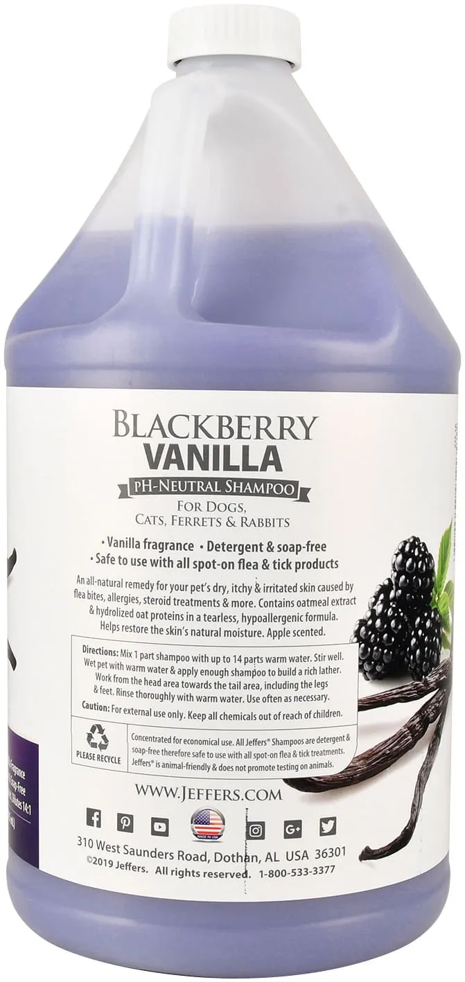 Jeffers Blackberry Vanilla pH-Neutral Pet Shampoo