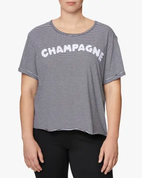 Jessie Champagne Tee | White / Black