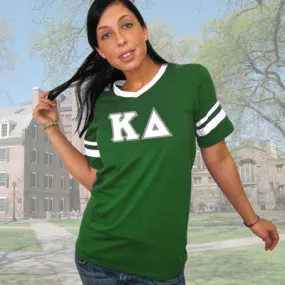 Kappa Delta V-Neck Jersey with Striped Sleeves - 360 - TWILL