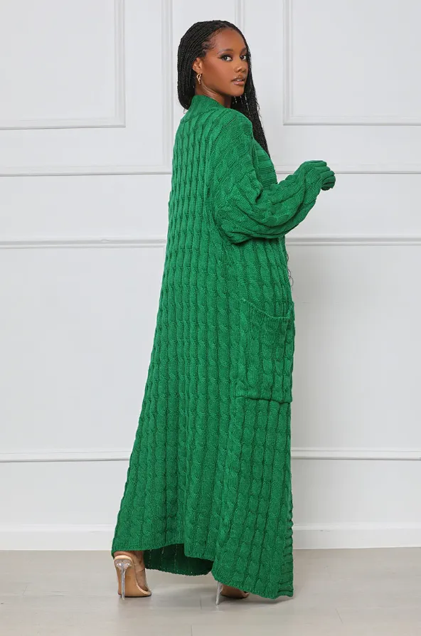 KEEP ME WARM Cardigan (Green)