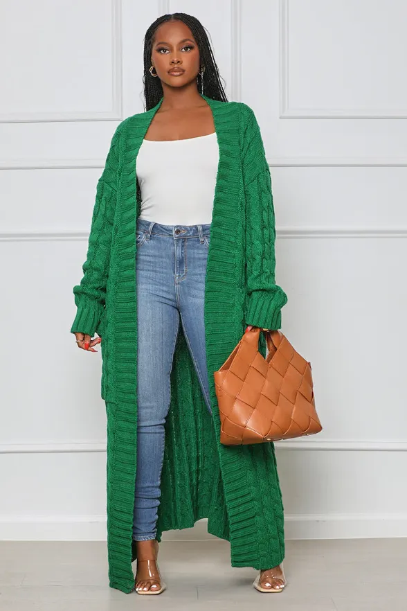 KEEP ME WARM Cardigan (Green)