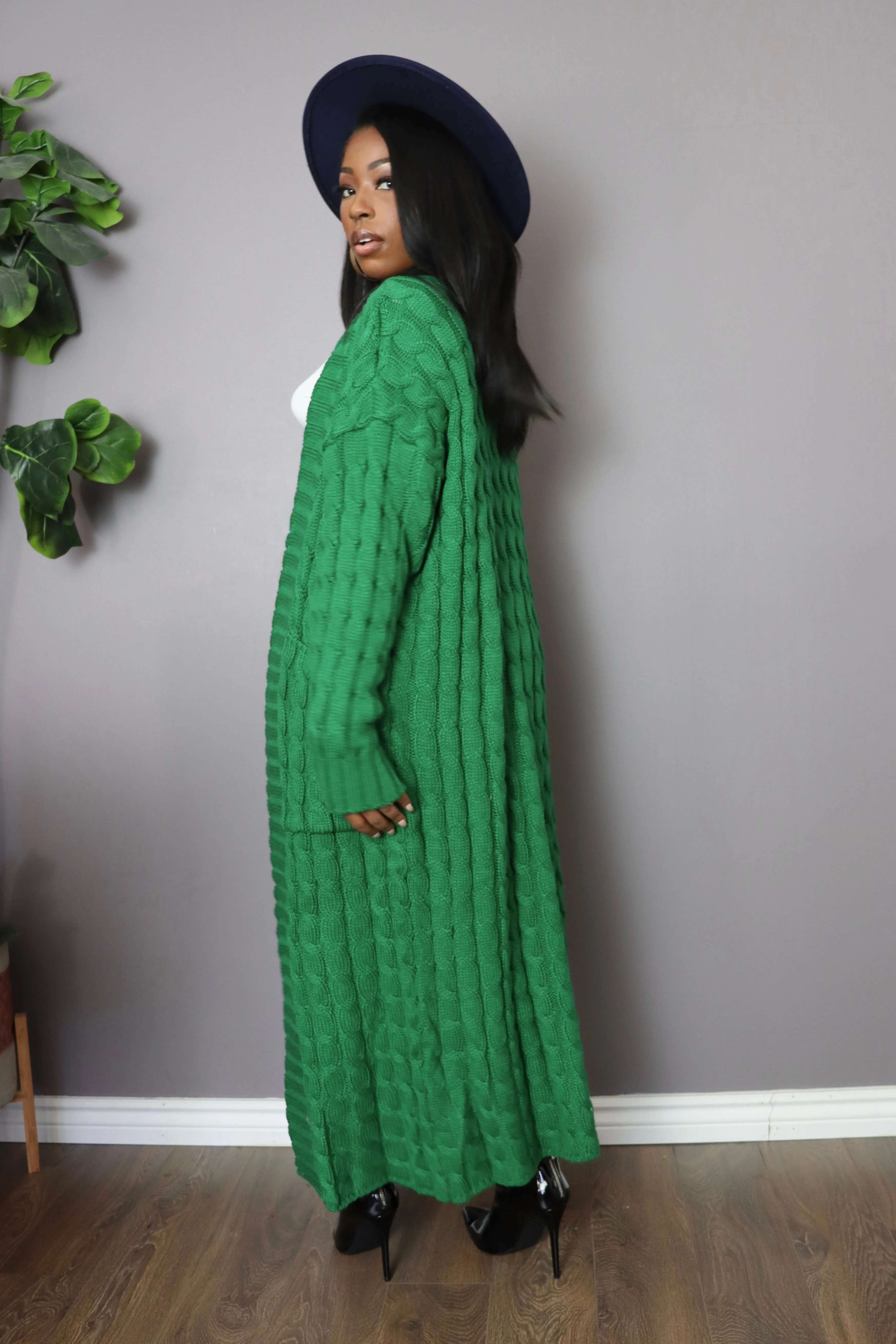 KEEP ME WARM Cardigan (Green)