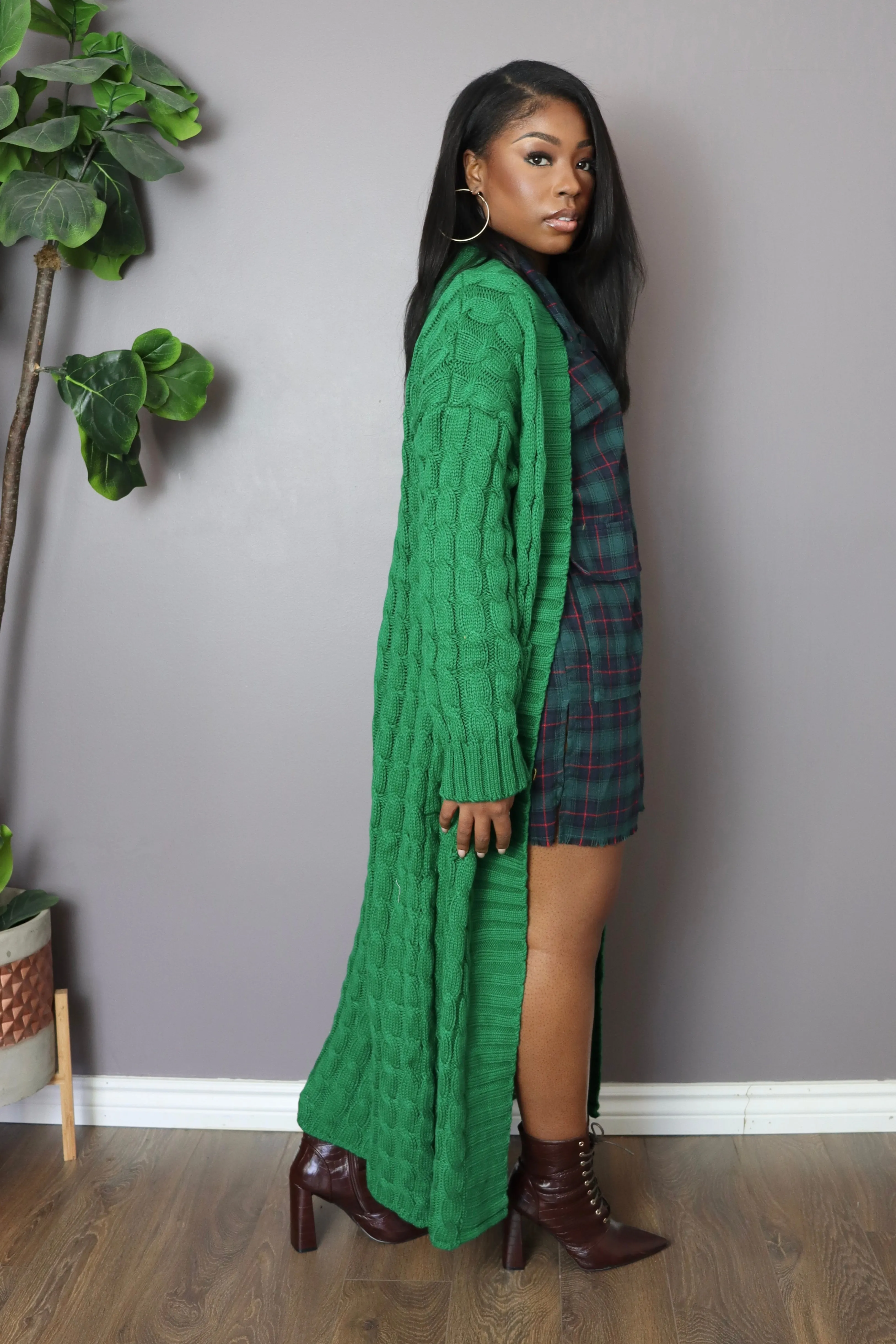 KEEP ME WARM Cardigan (Green)