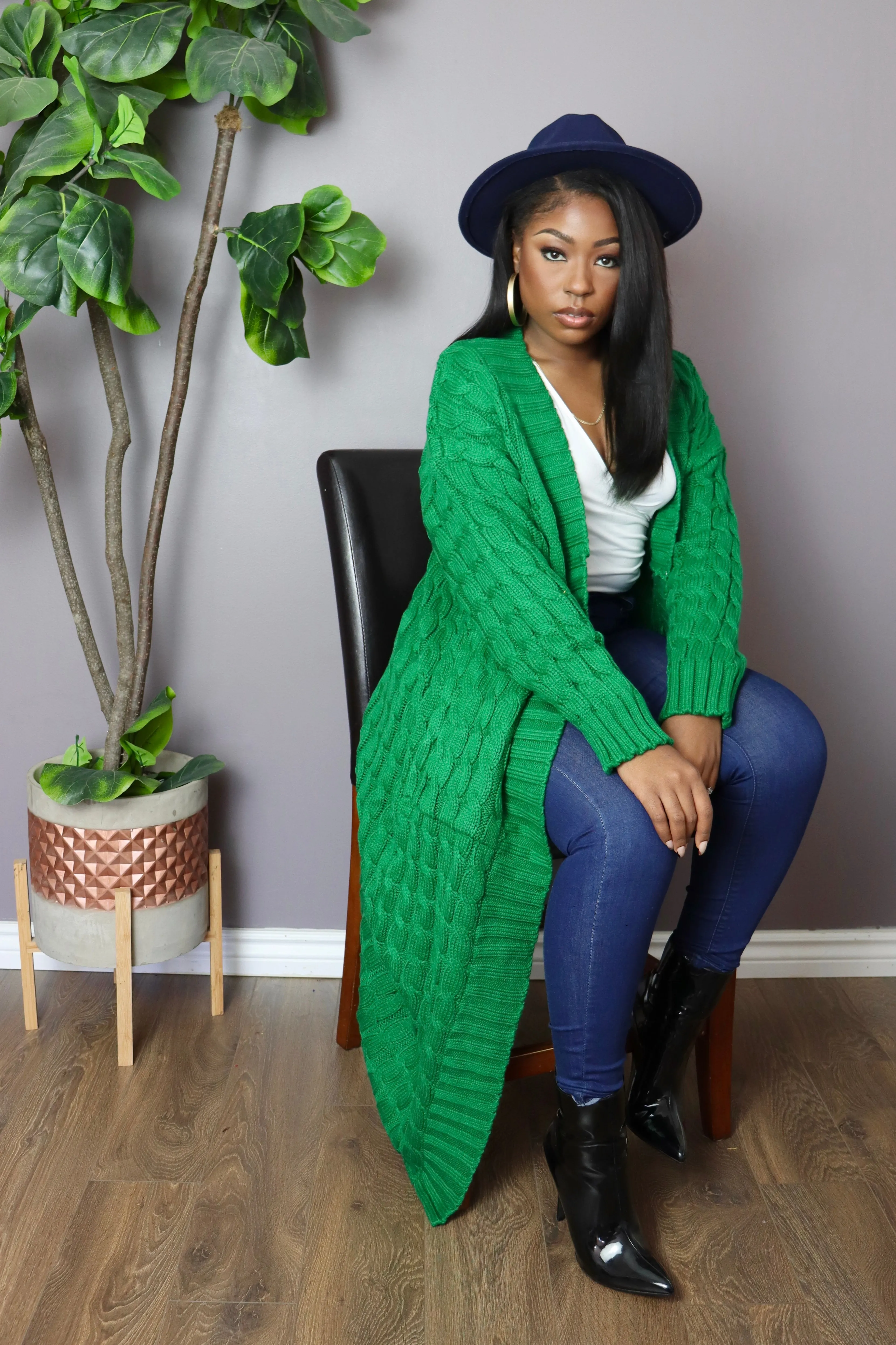 KEEP ME WARM Cardigan (Green)