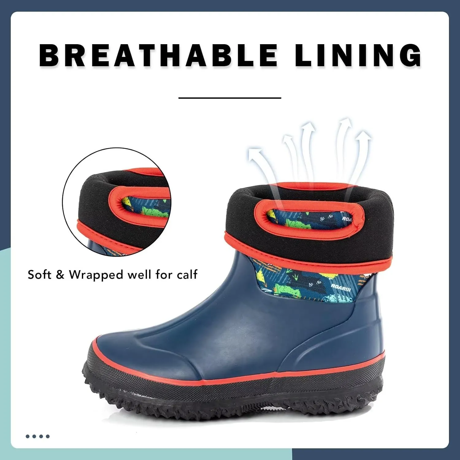 Kids Waterproof Neoprene Rain Boots Girls Boys Outdoor Mud Boots Children Insulated Rubber Snow Boots