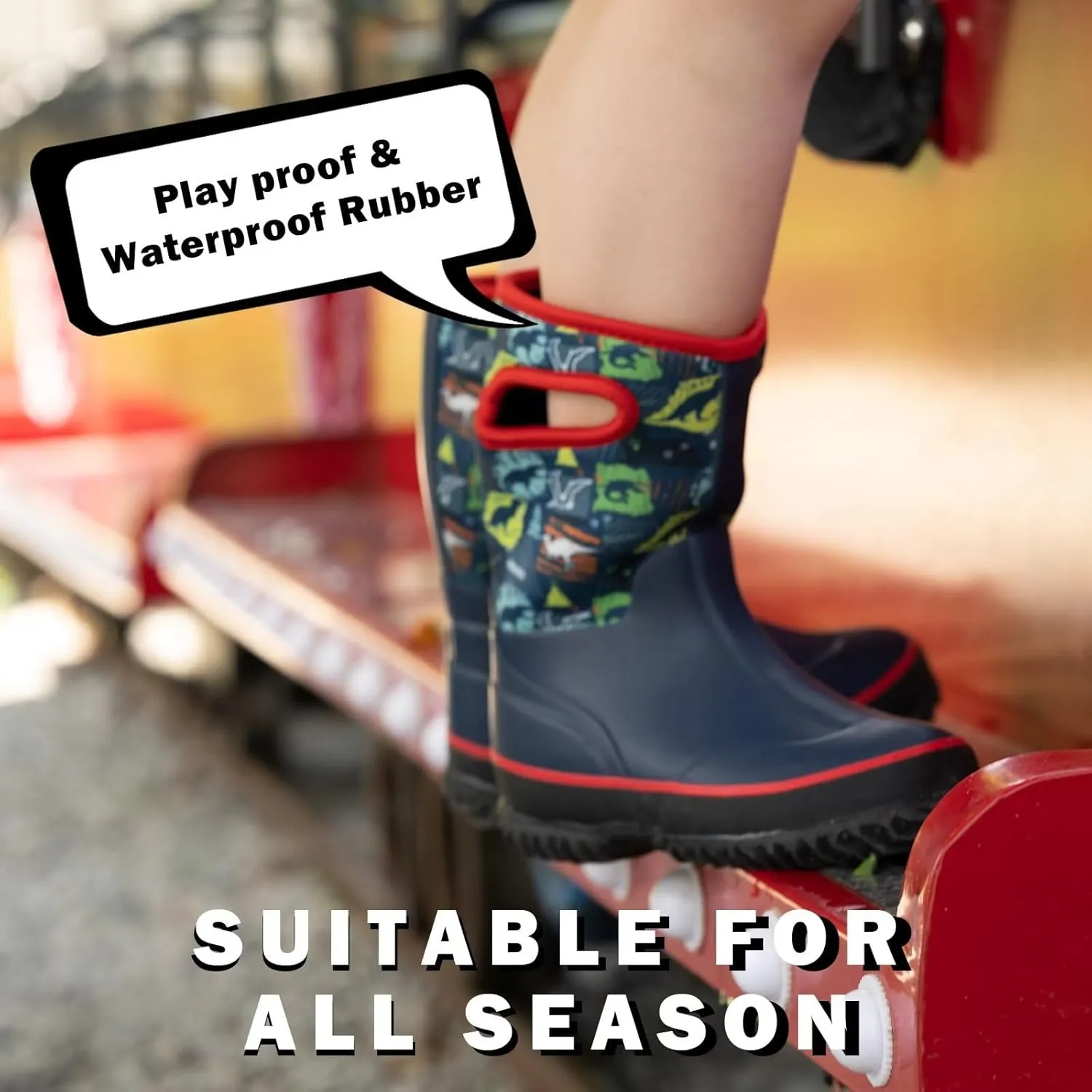 Kids Waterproof Neoprene Rain Boots Girls Boys Outdoor Mud Boots Children Insulated Rubber Snow Boots