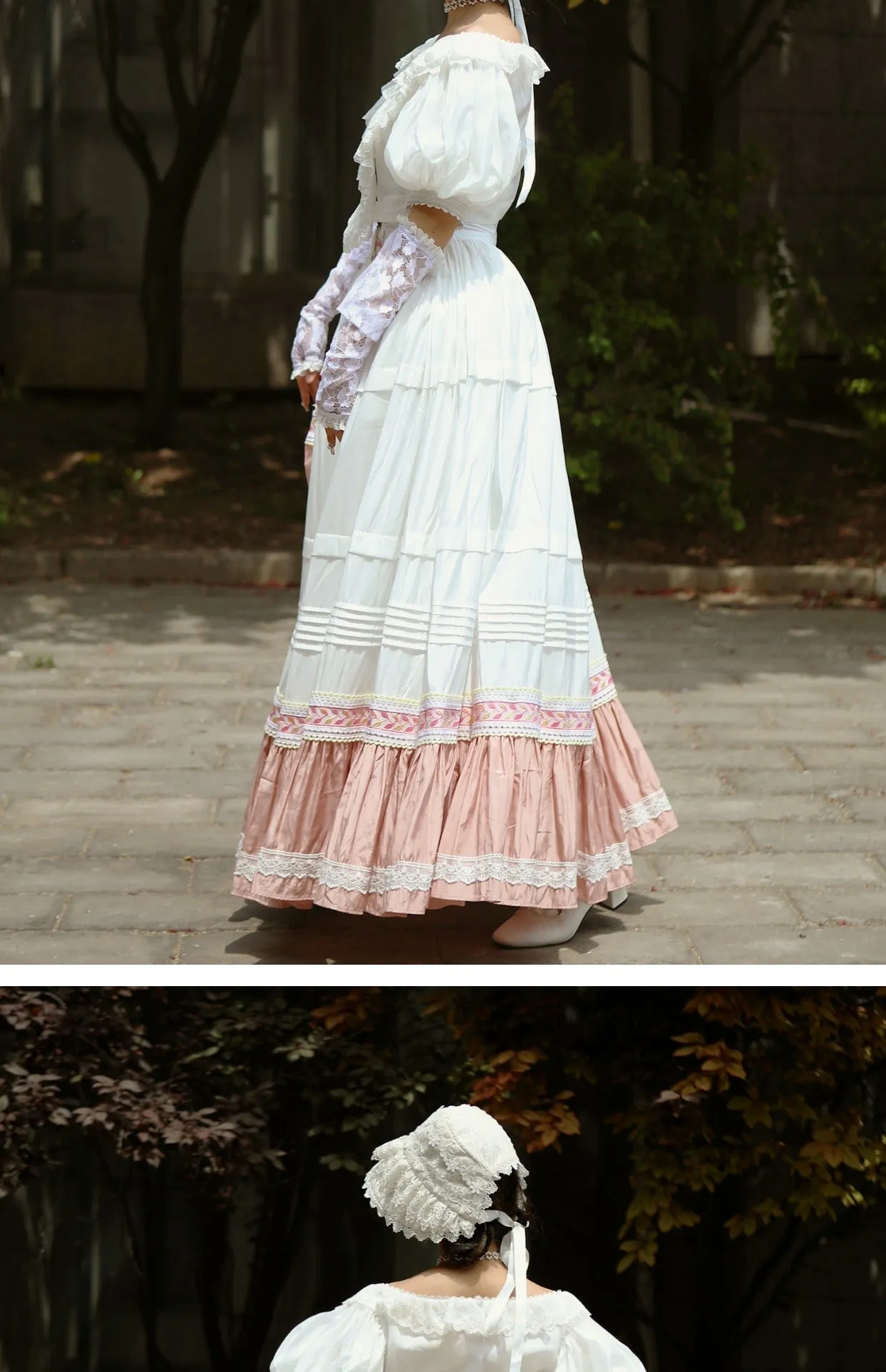 Lace Garden~Victorian Style Elegant Antique Lolita Blouse and Skirt