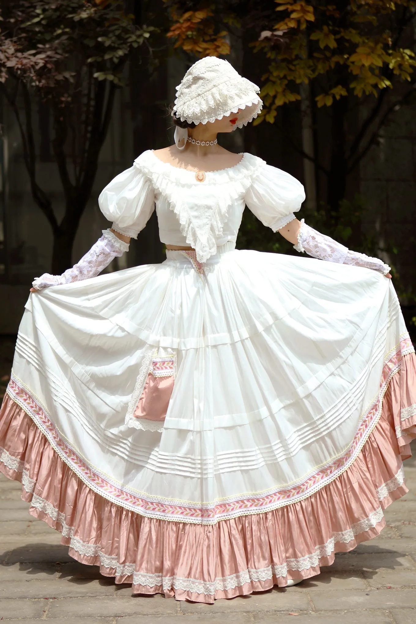 Lace Garden~Victorian Style Elegant Antique Lolita Blouse and Skirt