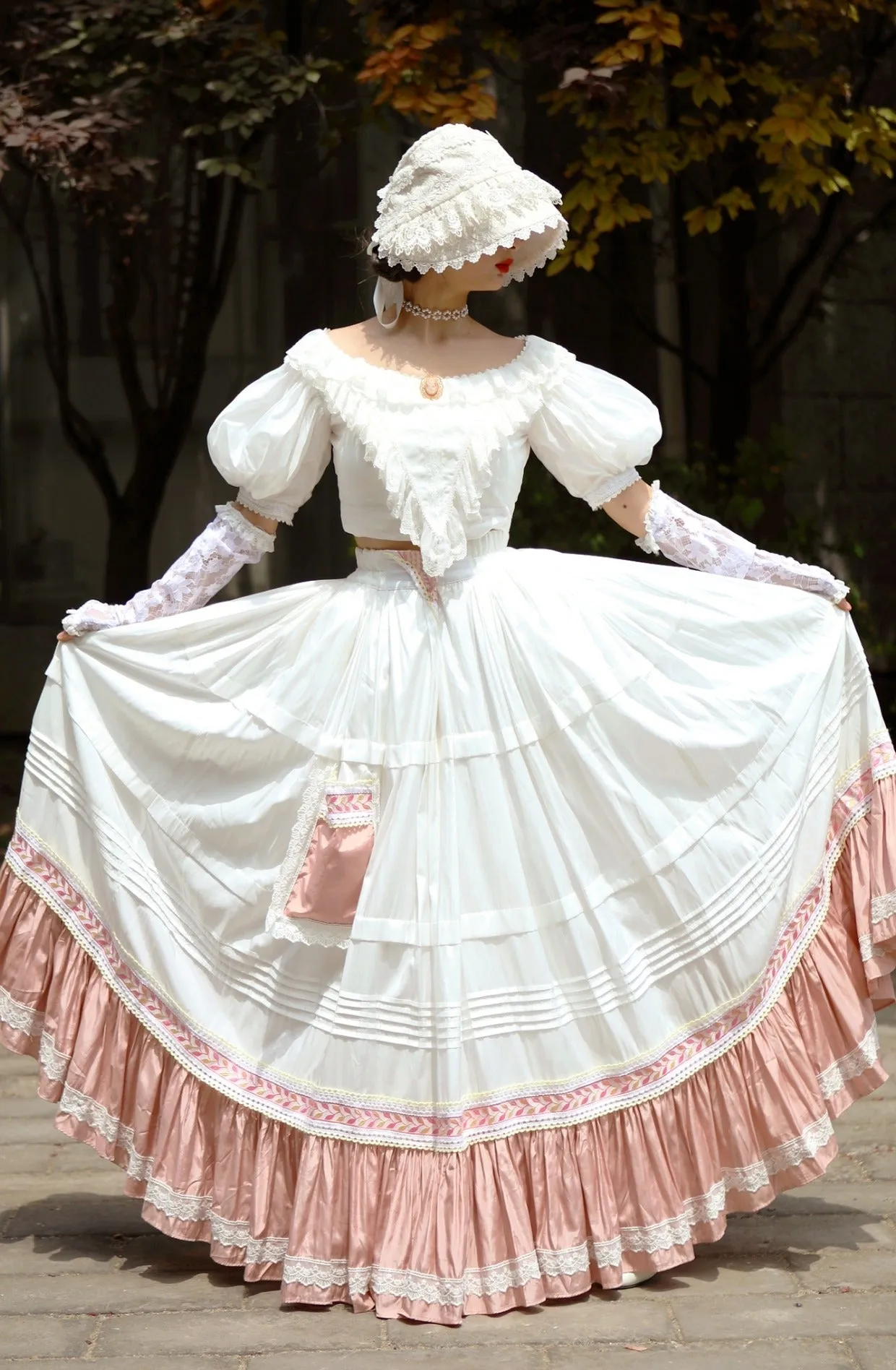 Lace Garden~Victorian Style Elegant Antique Lolita Blouse and Skirt