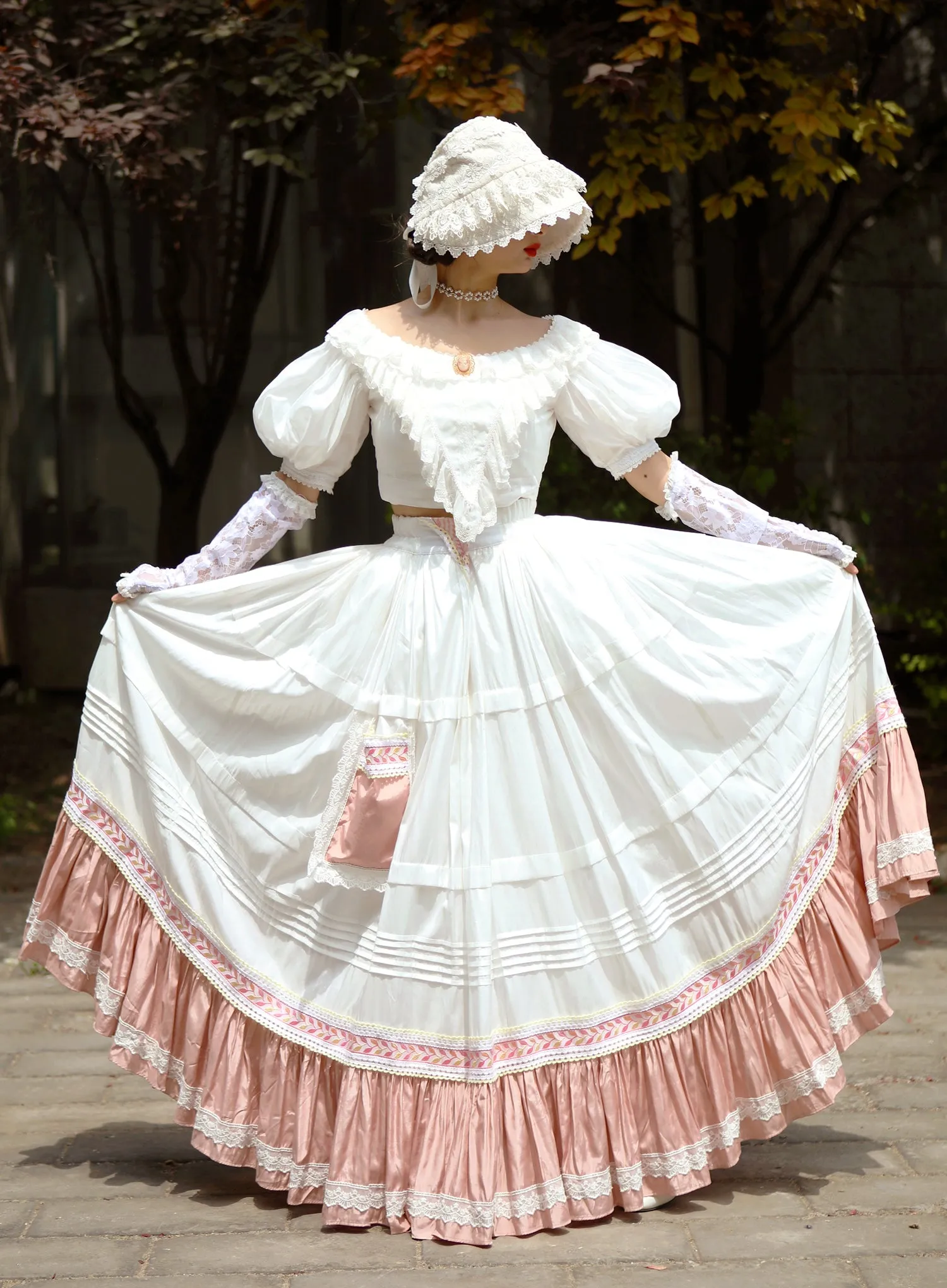Lace Garden~Victorian Style Elegant Antique Lolita Blouse and Skirt